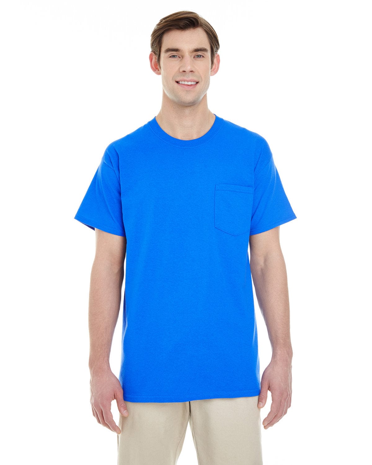 Gildan G530: Adult 5.3 oz. Pocket T-Shirt in Royal