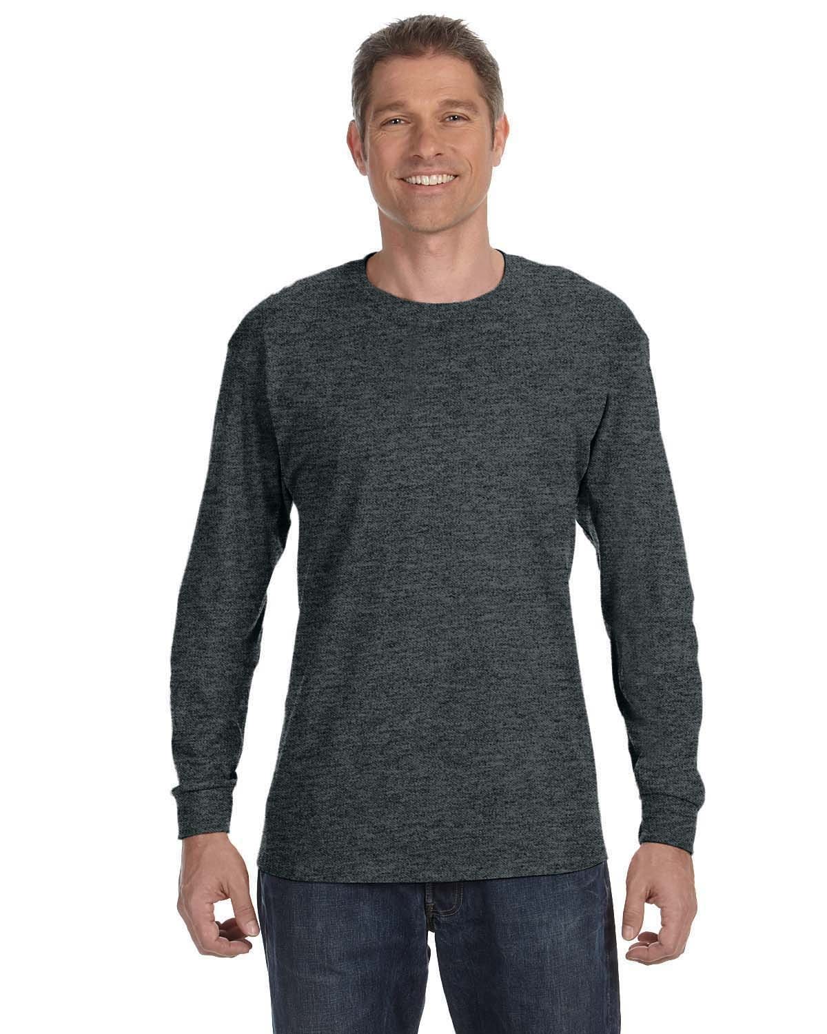 Gildan G540 Adult Heavy Cotton Long-Sleeve T-Shirt in Dark Heather