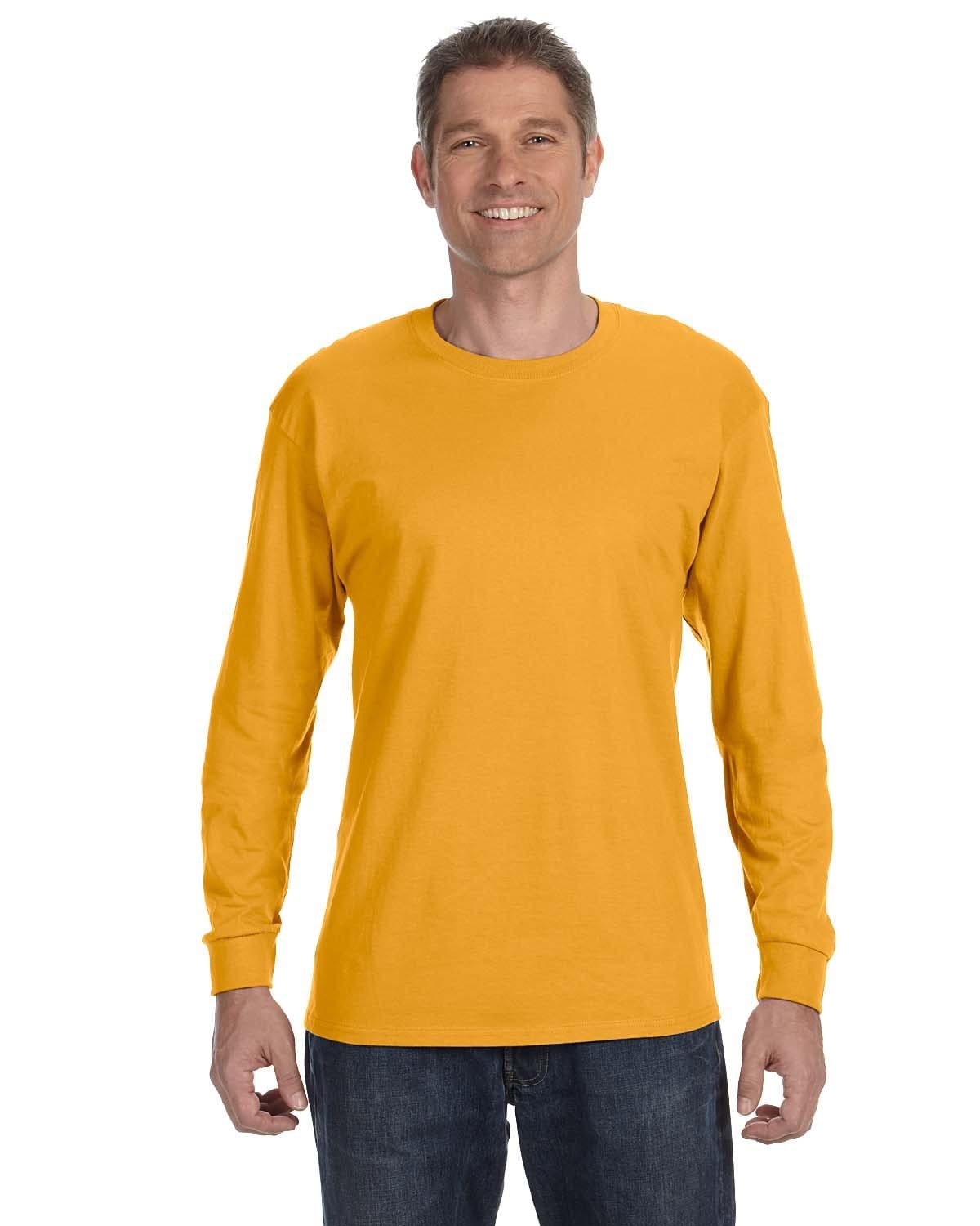 Gildan G540 Adult Heavy Cotton Long-Sleeve T-Shirt in Gold