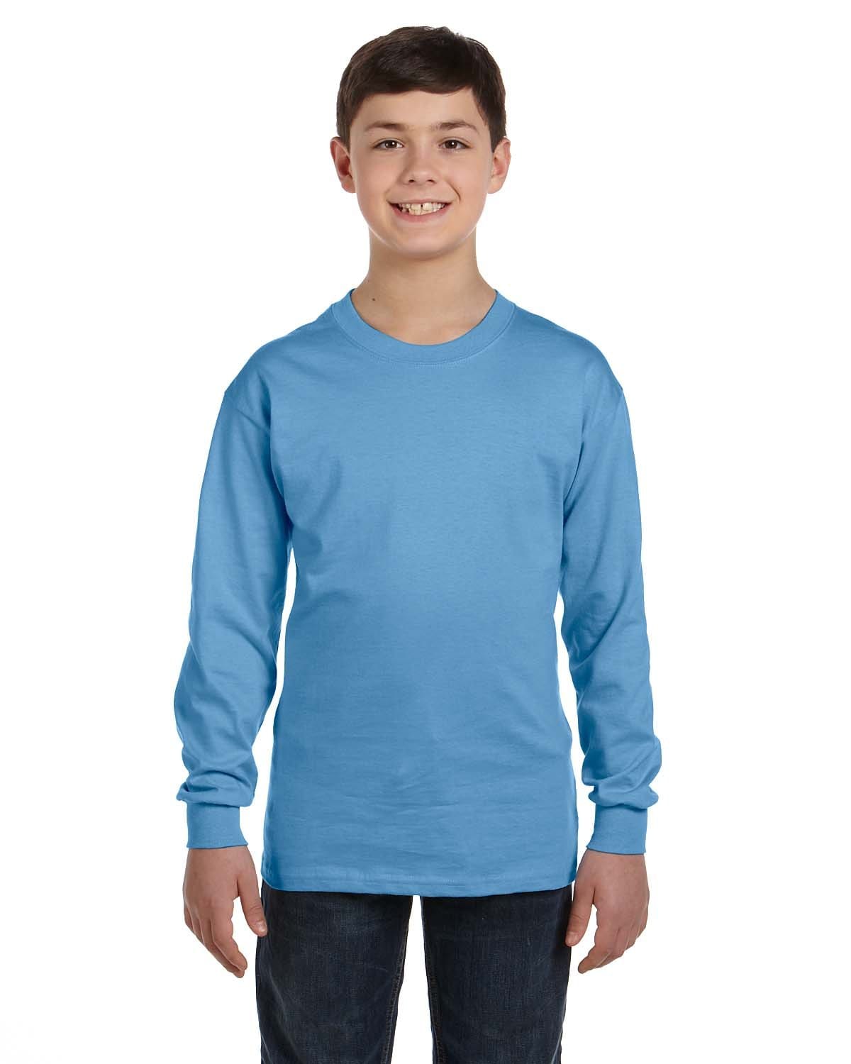 Gildan G540B: Youth Heavy Cotton™ Long-Sleeve T-Shirt in Carolina Blue