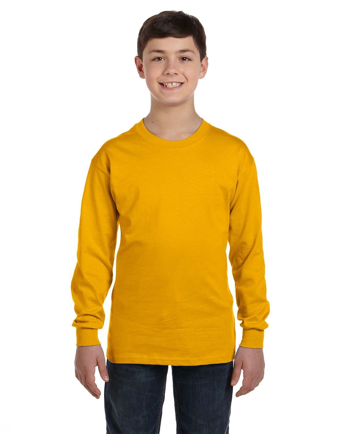 Gildan G540B: Youth Heavy Cotton™ Long-Sleeve T-Shirt in Gold