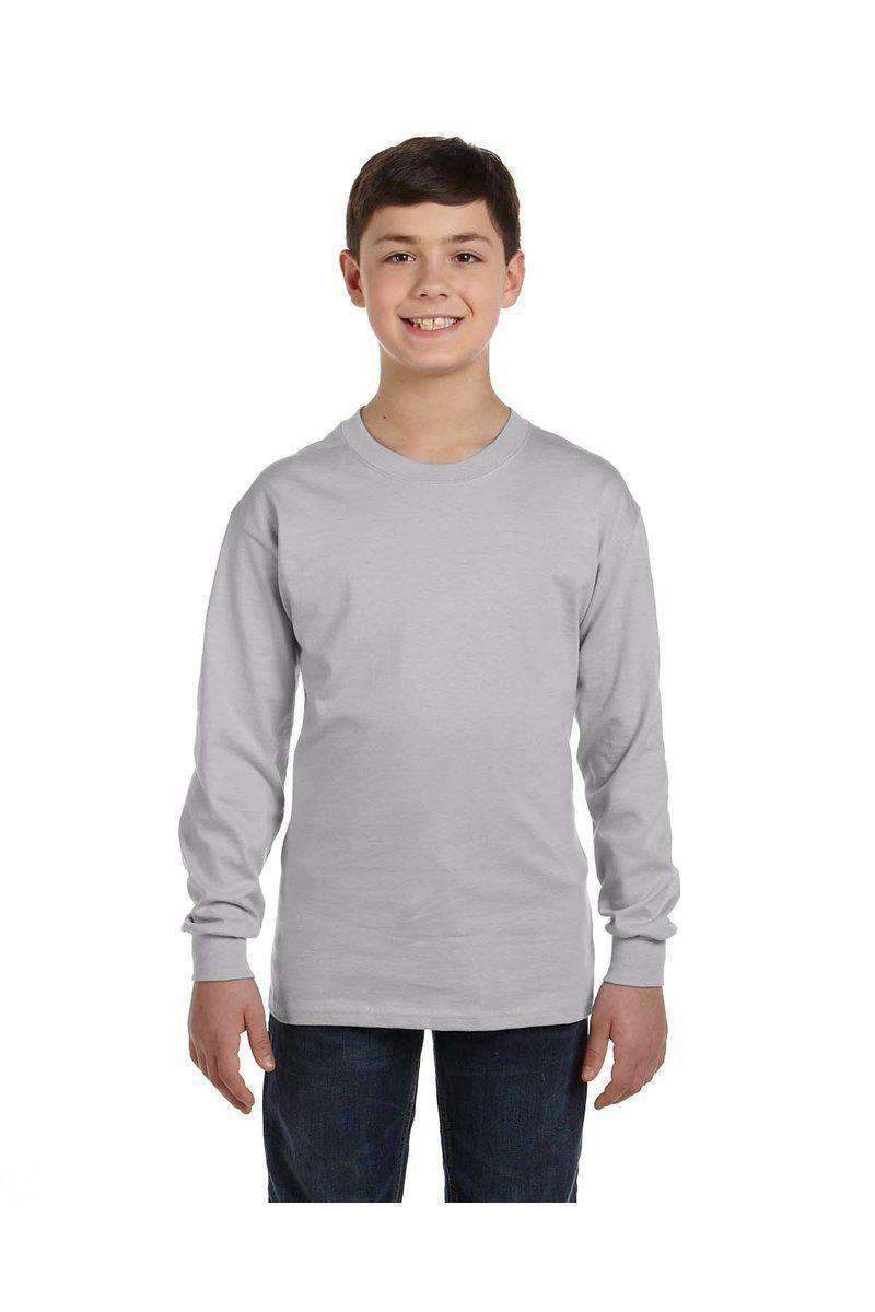 Gildan G540B: Youth Heavy Cotton™ Long-Sleeve T-Shirt in Sport Gray