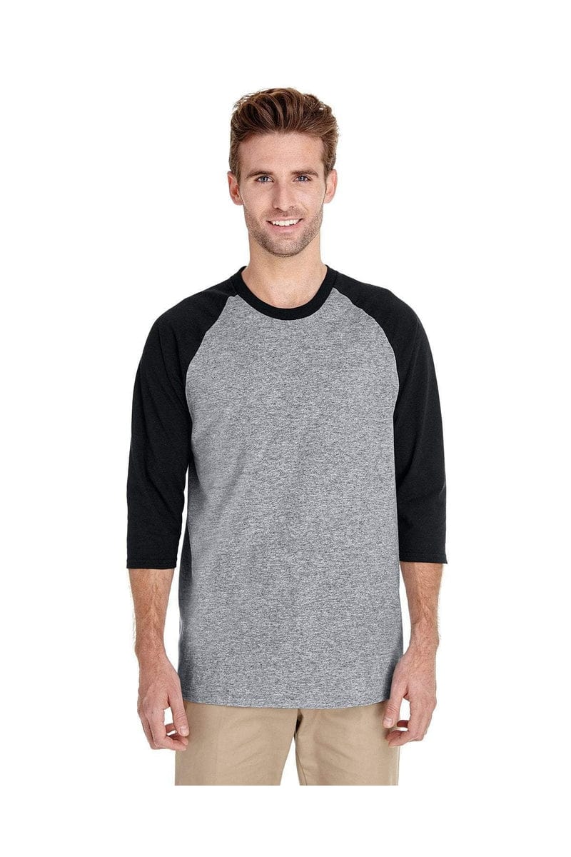 Gildan G570: Adult 5.3 oz. 3/4-Raglan Sleeve T-Shirt, Basic Colors