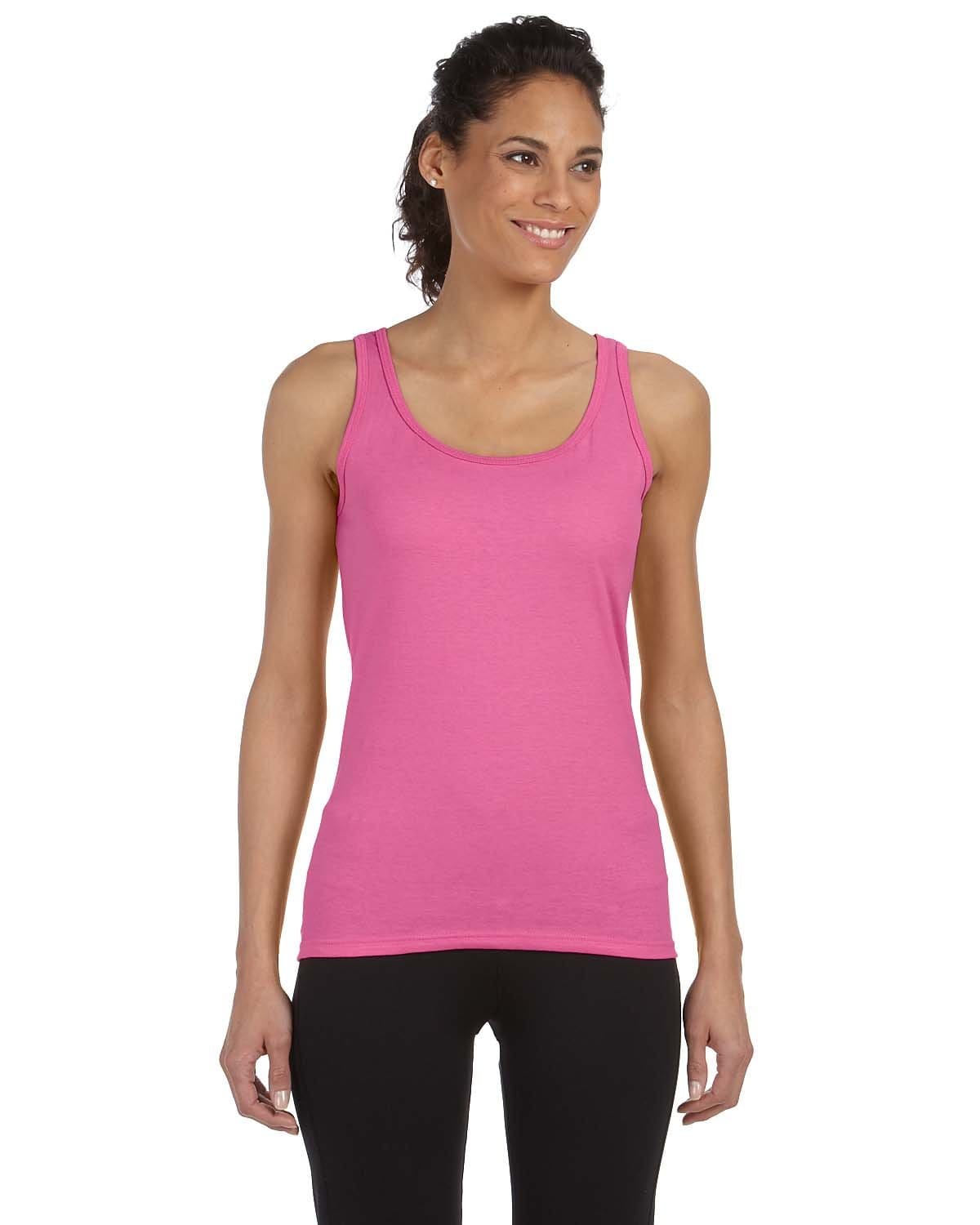 Gildan G642L Softstyle Junior Fit Tank Top in Azalea