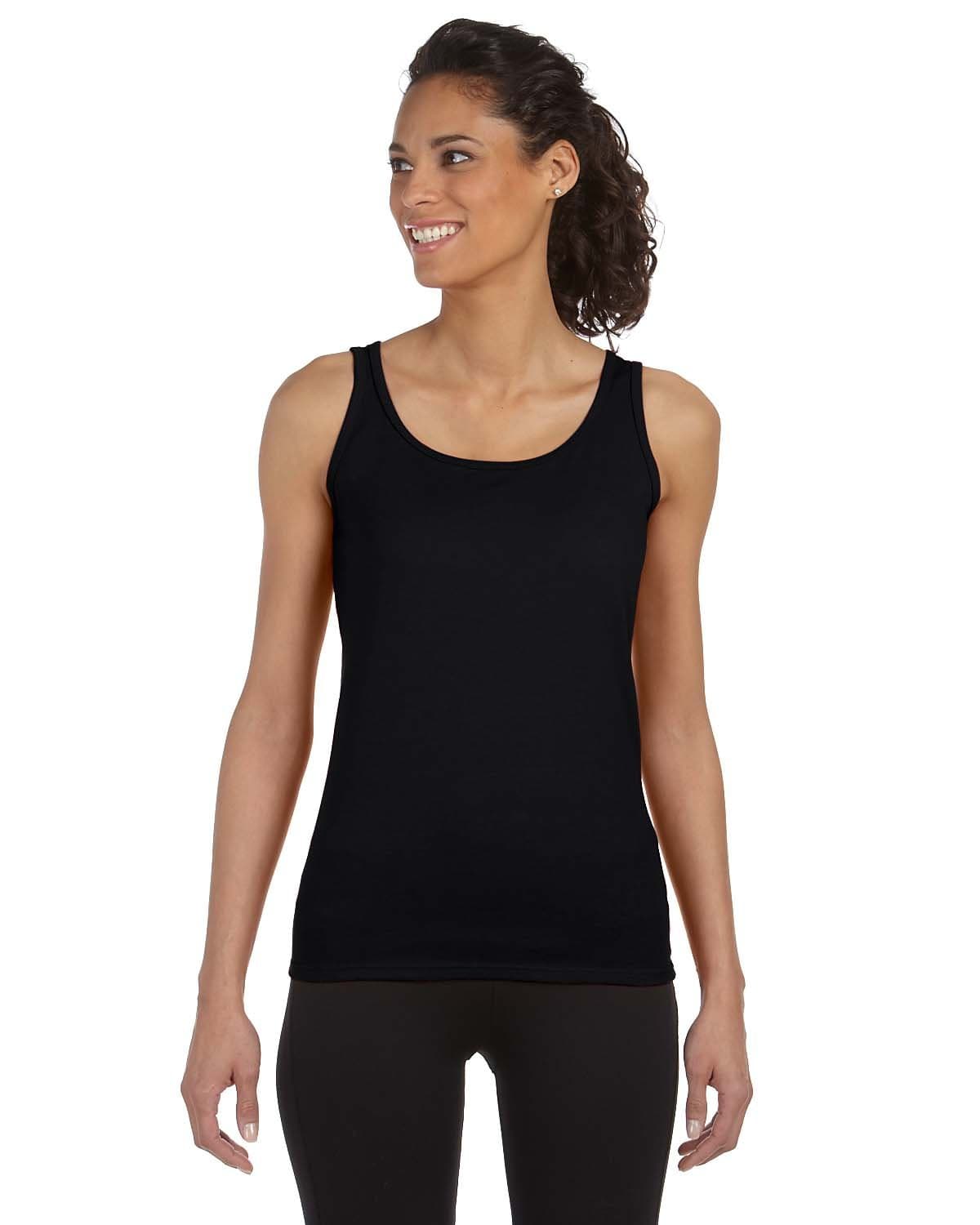 Gildan G642L Softstyle Junior Fit Tank Top in Black