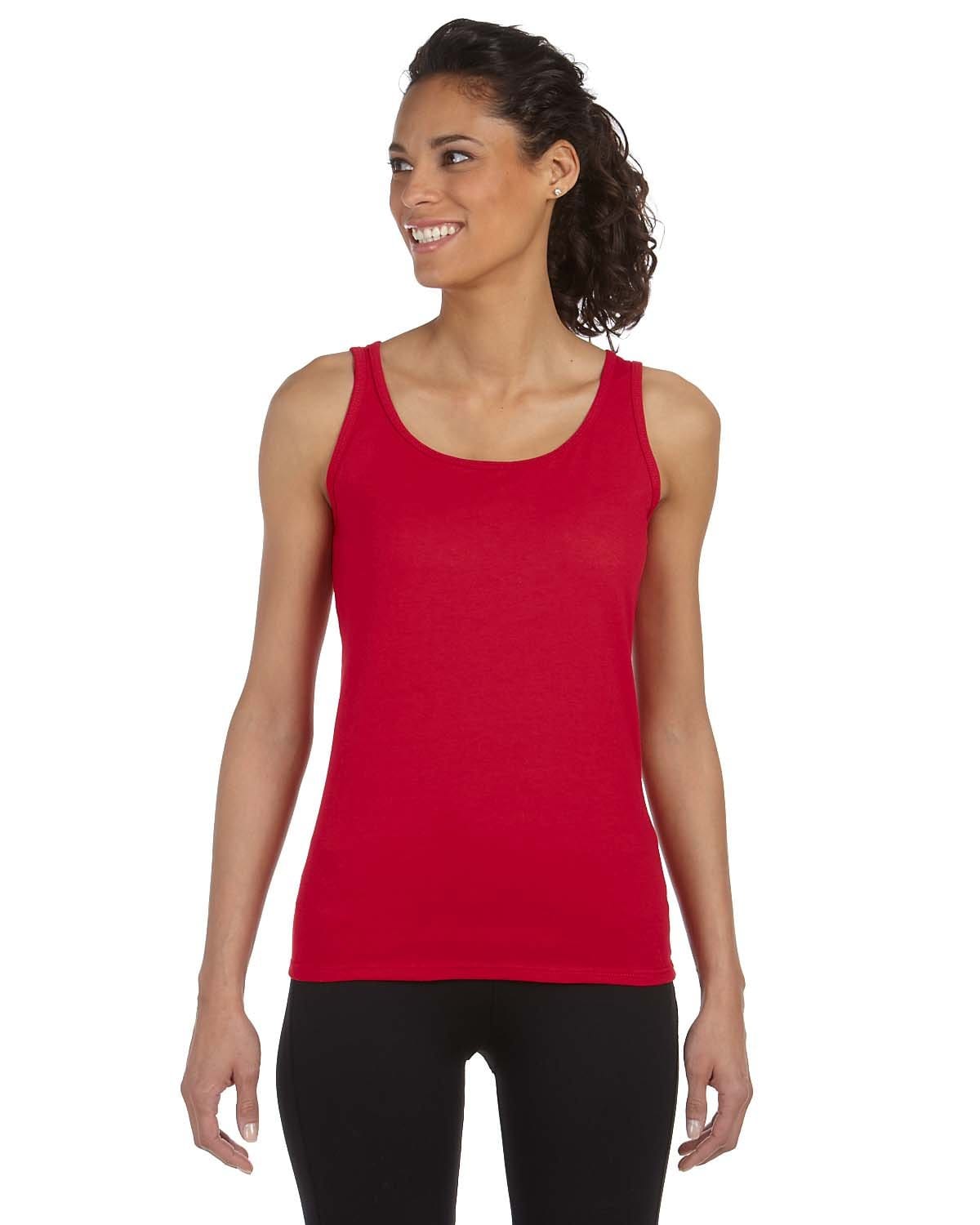 Gildan G642L Softstyle Junior Fit Tank Top in Cherry Red