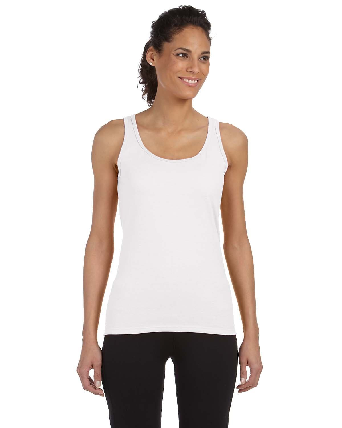 Gildan G642L Softstyle Junior Fit Tank Top in White