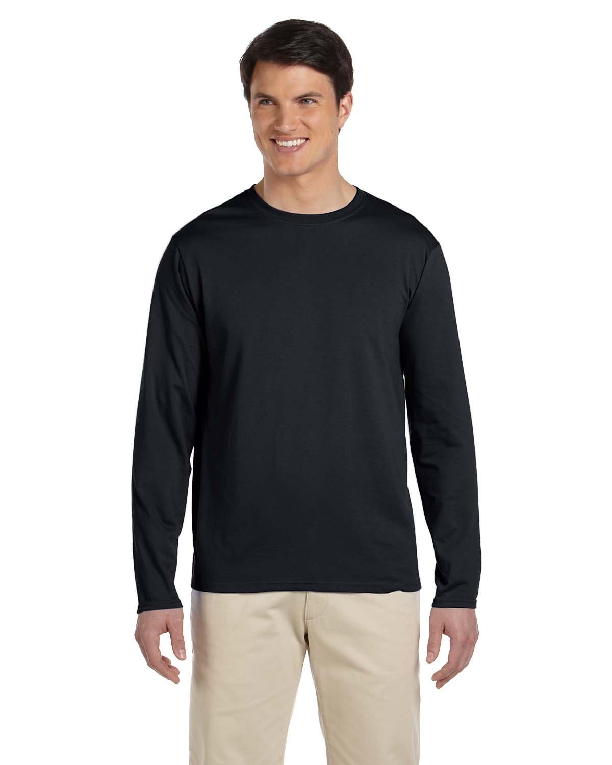 Gildan G644 Softstyle Long Sleeve T-Shirt in Black
