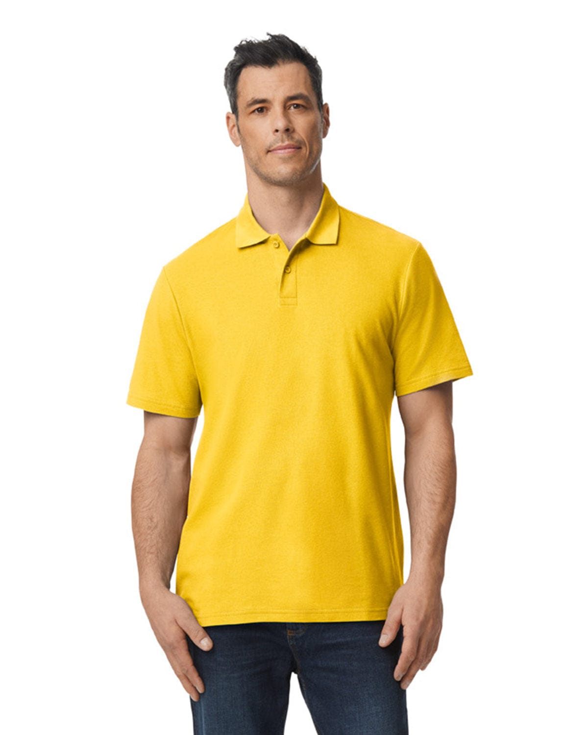 Gildan G648 Men's Softstyle Double Pique Polo in Daisy