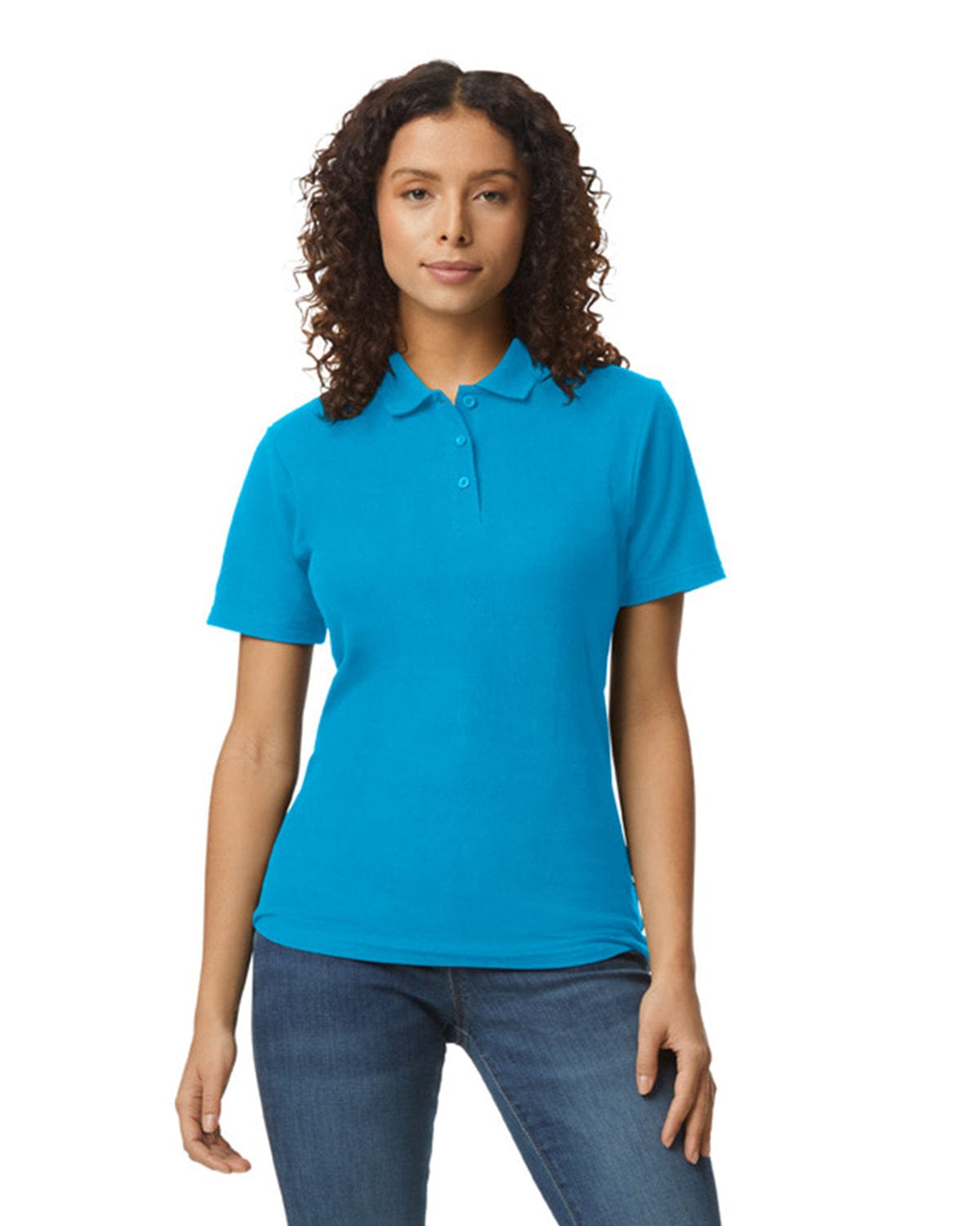 Gildan G648L Ladies' Softstyle Double Pique Polo in Sapphire