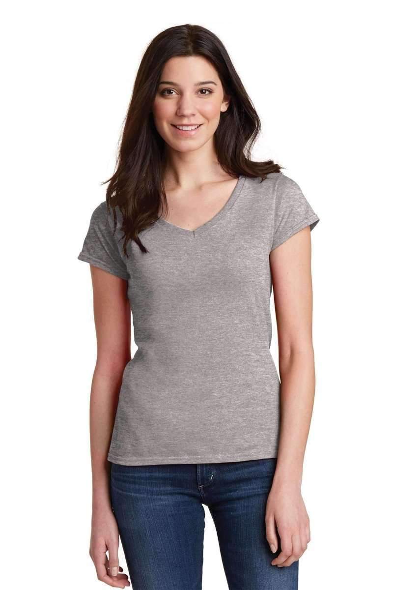 Gildan G64VL Softstyle Fitted V-Neck T-Shirt in Sport Grey