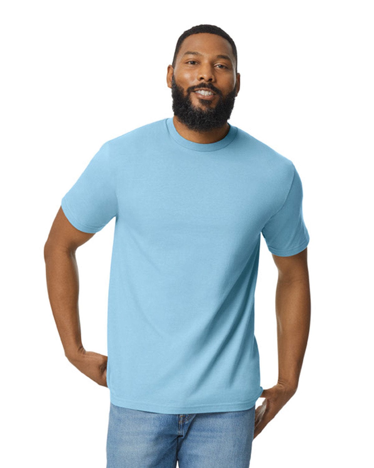 Gildan G650 Unisex Softstyle Midweight T-Shirt, Basic Colors in Light Blue
