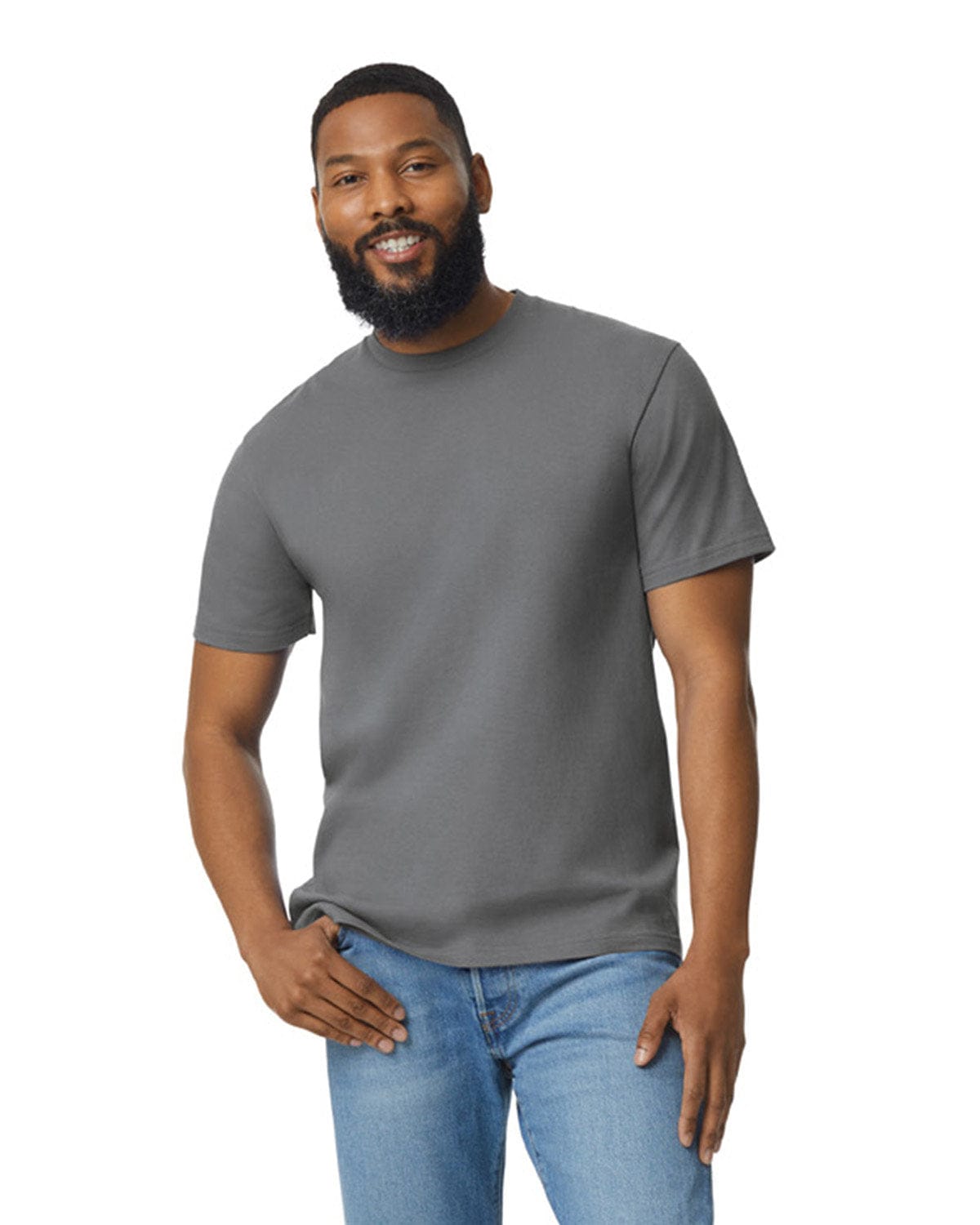 Gildan G650 Unisex Softstyle Midweight T-Shirt in Charcoal