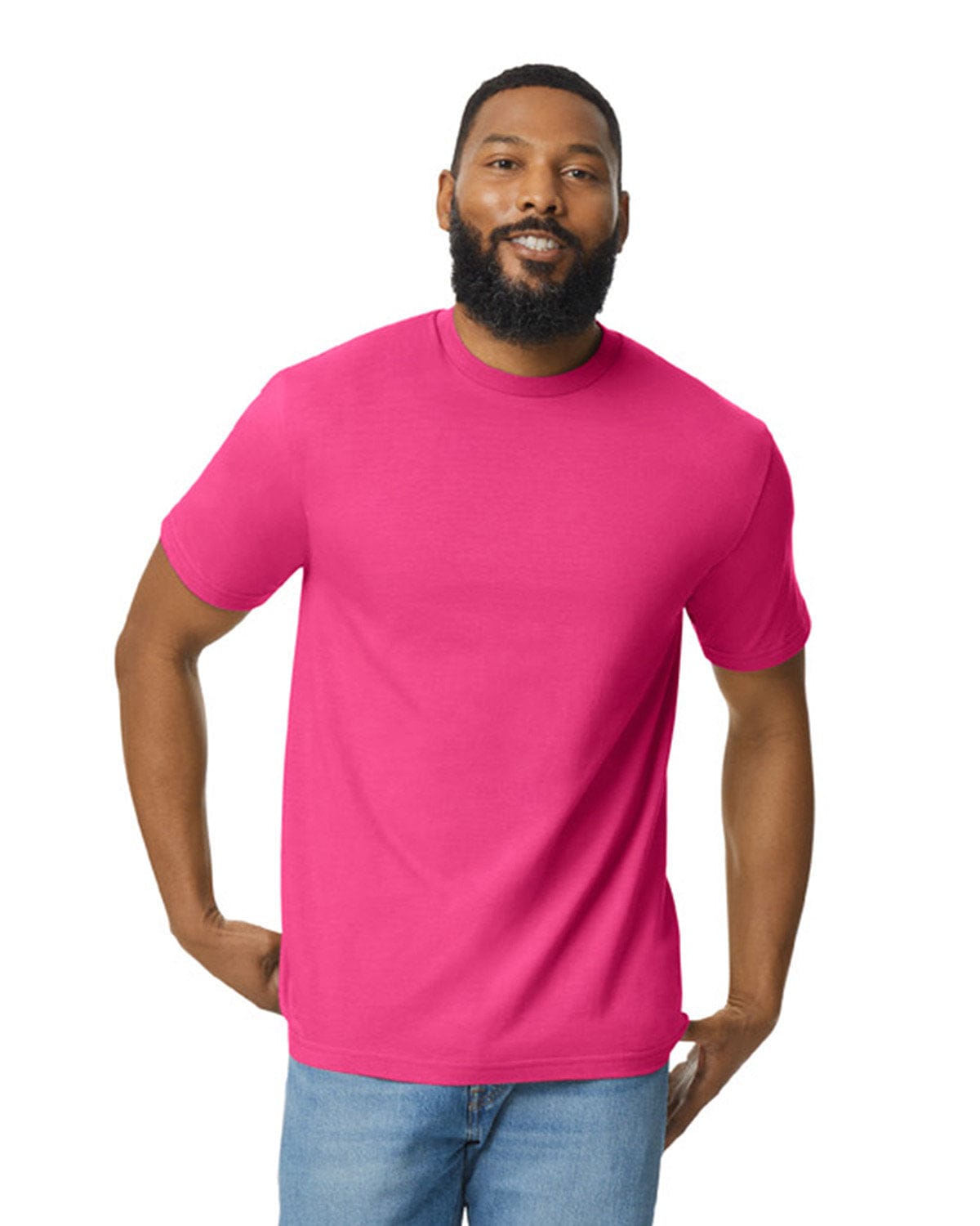 Gildan G650 Unisex Softstyle Midweight T-Shirt in Heliconia