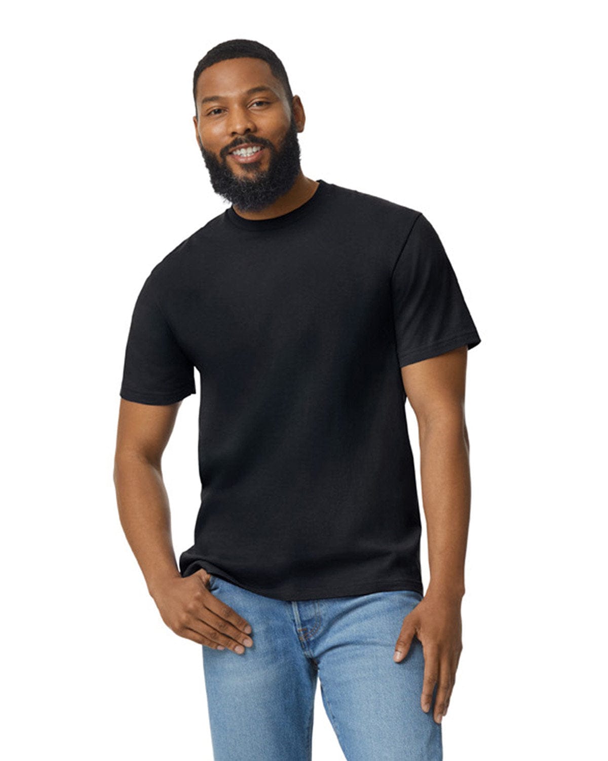Gildan G650 Unisex Softstyle Midweight T-Shirt in Pitch Black