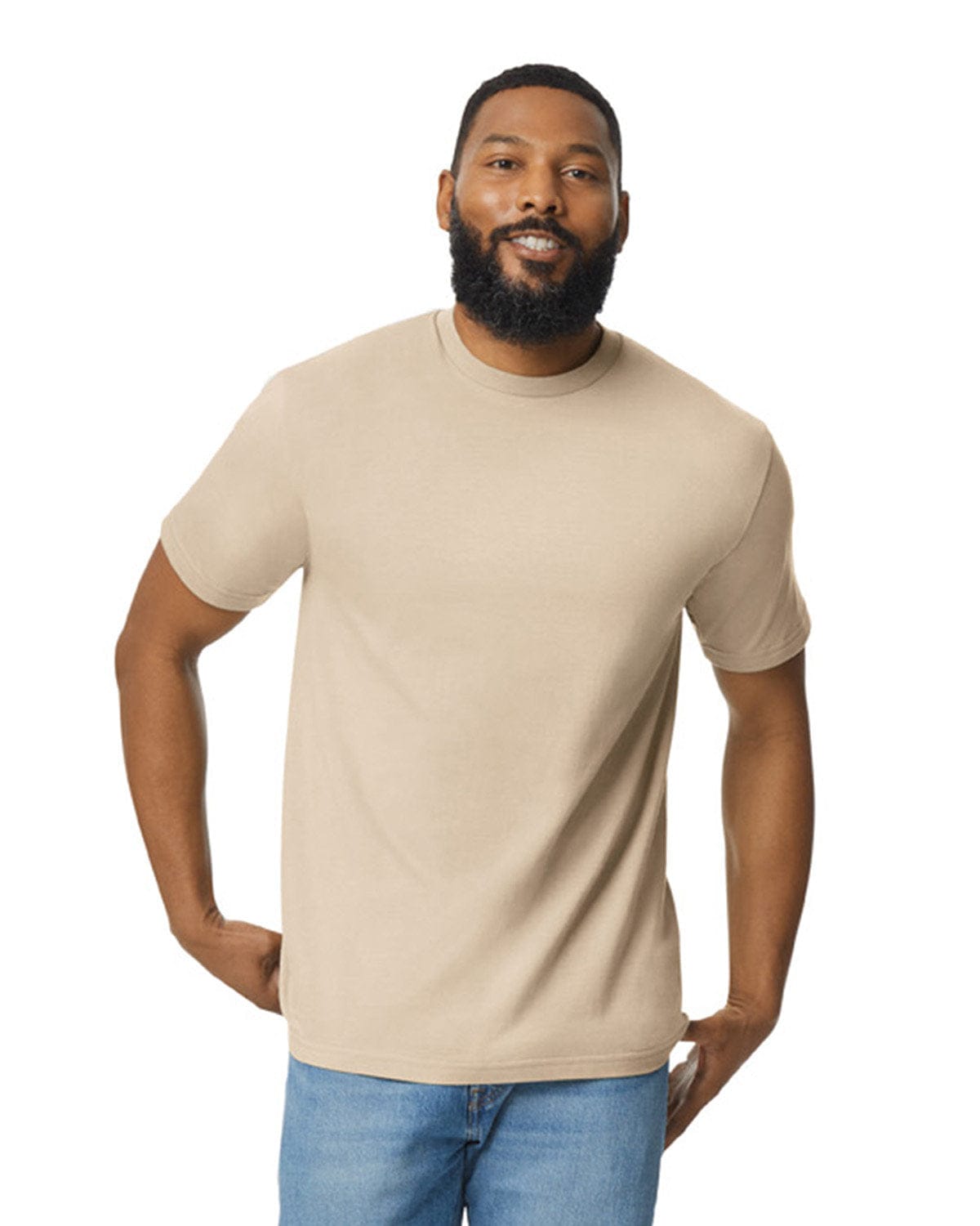 Gildan G650 Unisex Softstyle Midweight T-Shirt in Sand