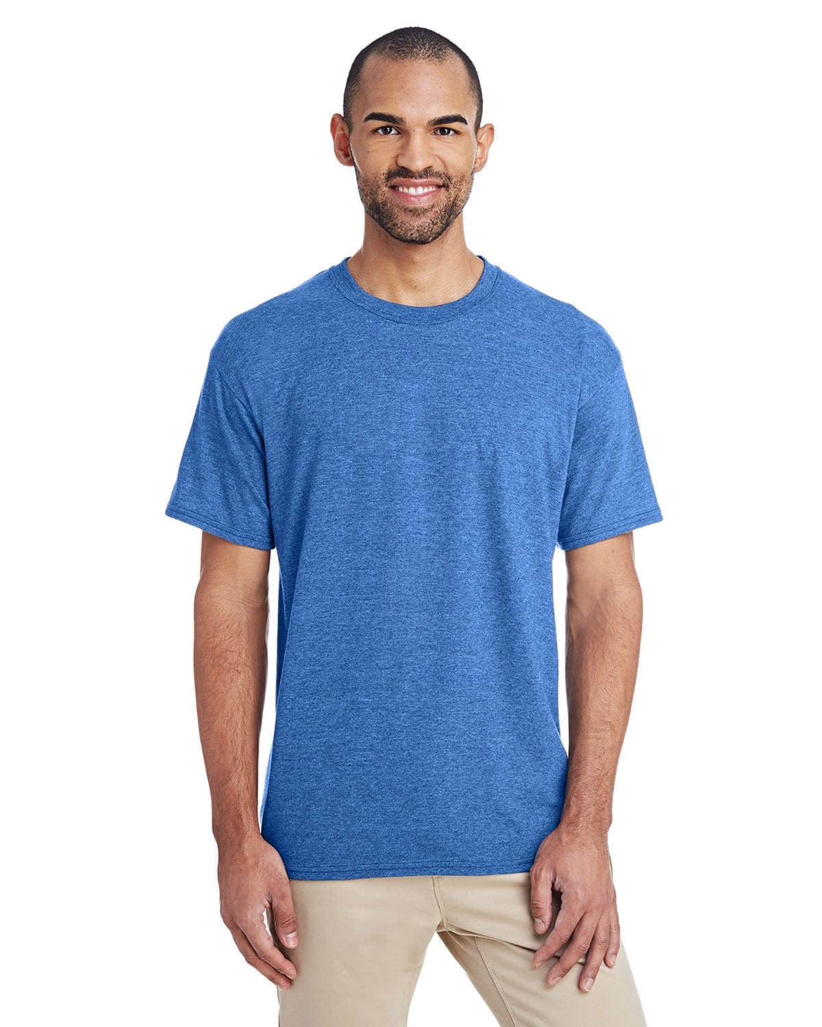 Gildan G800: 50/50 Poly-Cotton Blend in Hthr Sport Royal