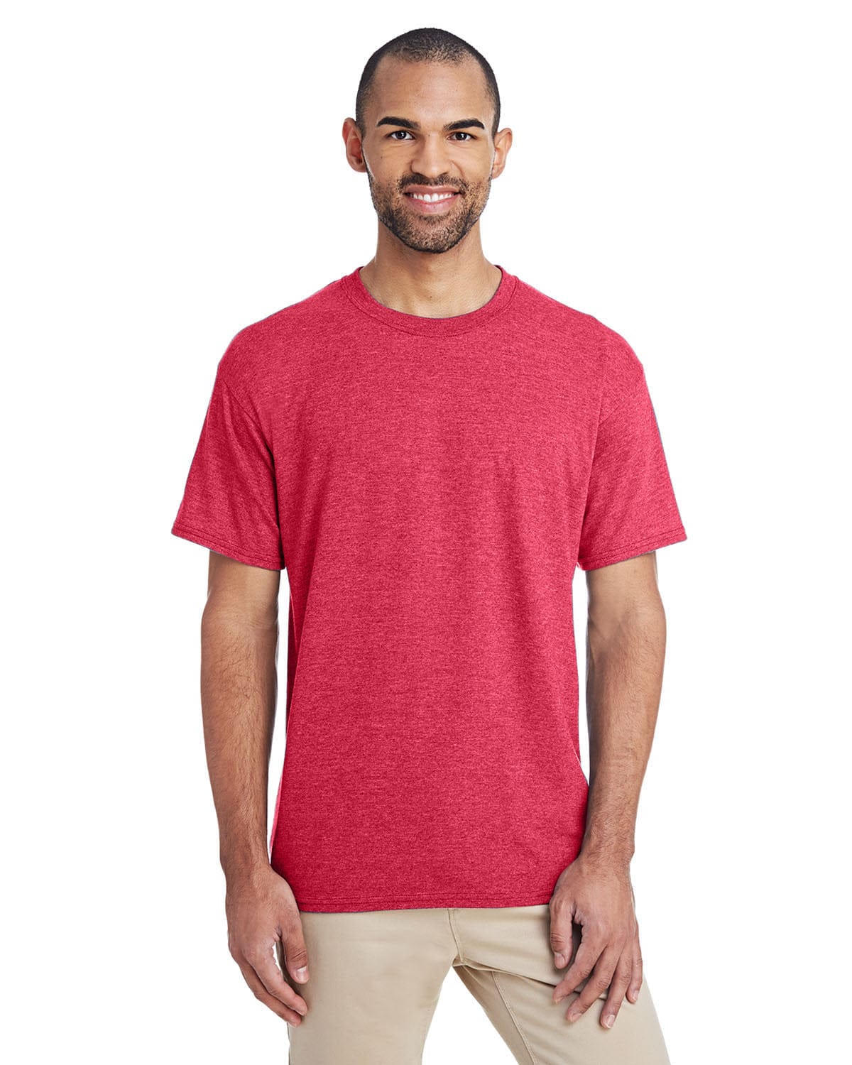 Gildan G800: 50/50 Poly-Cotton Blend in Hth Spt Scrlt Rd