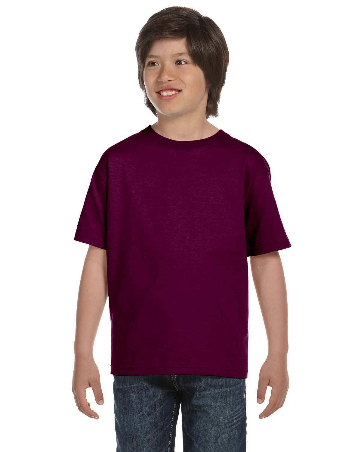 Gildan: G800B Youth 50/50 T-Shirt in Maroon