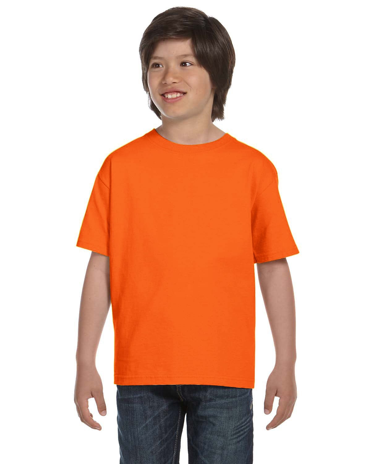 Gildan: G800B Youth 50/50 T-Shirt in S Orange