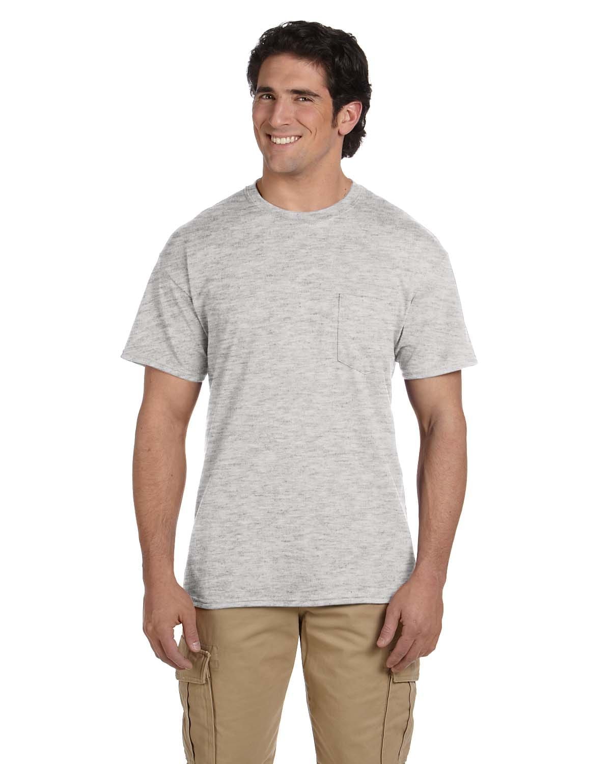 Gildan G830 DryBlend 50 Cotton/50 Poly Pocket T-Shirt in Ash Grey