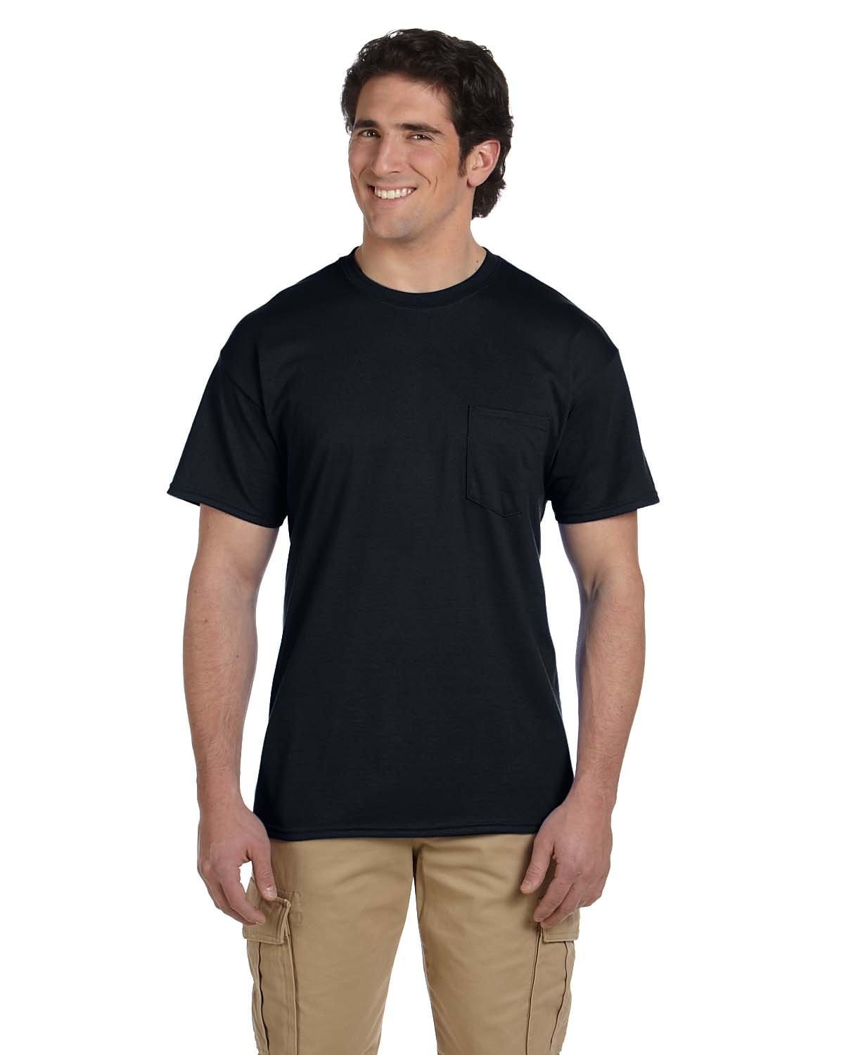 Gildan G830 DryBlend 50 Cotton/50 Poly Pocket T-Shirt in Black