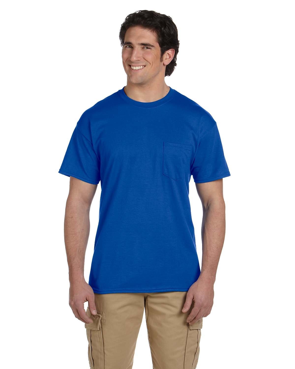 Gildan G830 DryBlend 50 Cotton/50 Poly Pocket T-Shirt in Royal