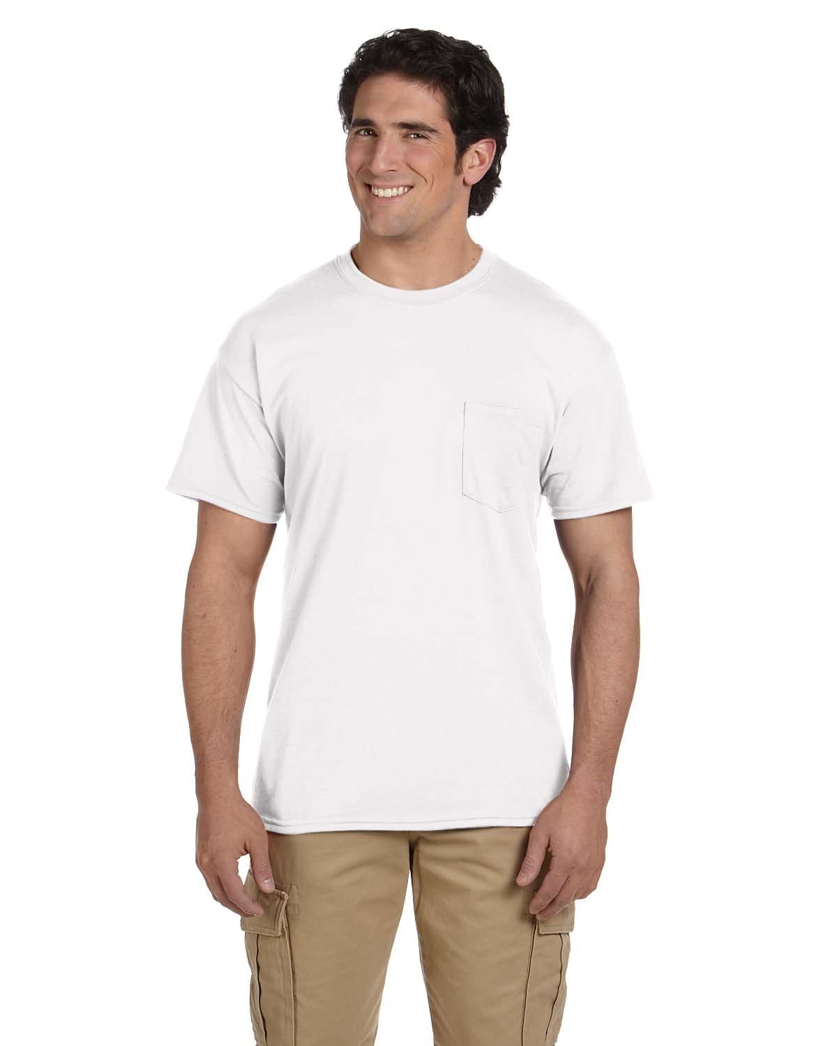 Gildan G830 DryBlend 50 Cotton/50 Poly Pocket T-Shirt in White