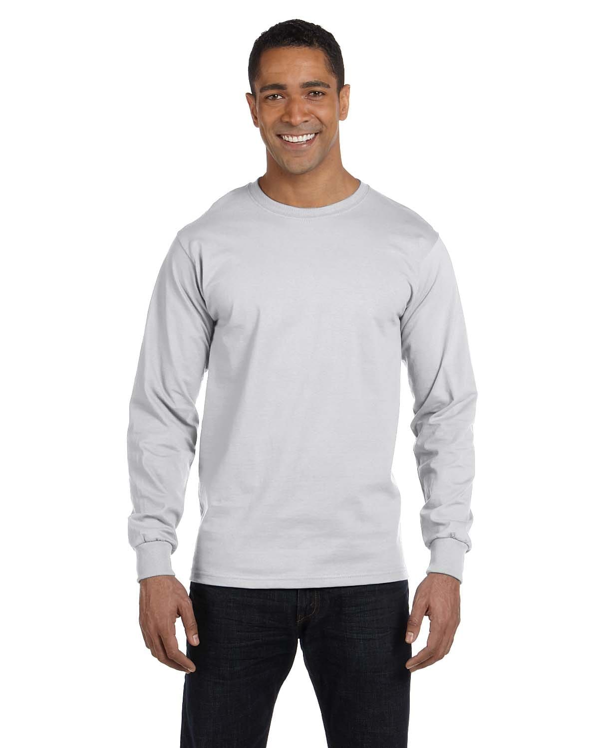 Gildan G840 DryBlend 50 Cotton/50 Poly Long Sleeve T-Shirt in Ash Grey