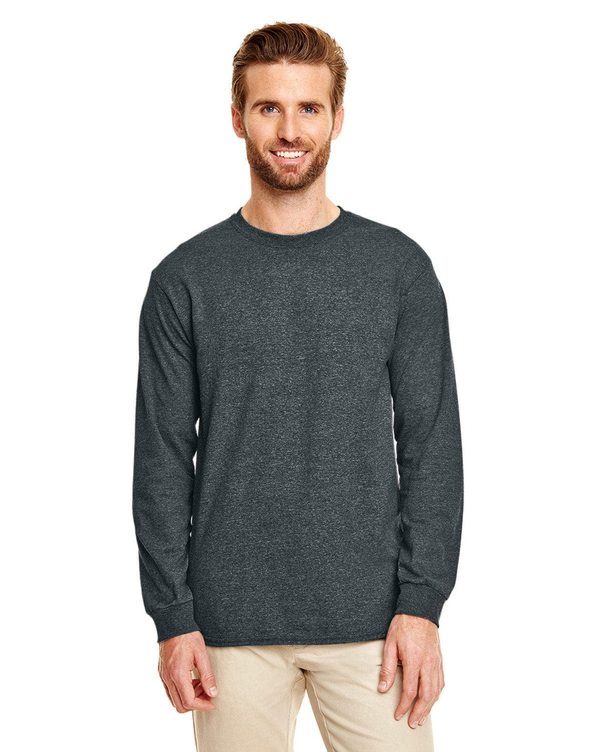 Gildan G840 DryBlend 50 Cotton/50 Poly Long Sleeve T-Shirt in Dark Heather