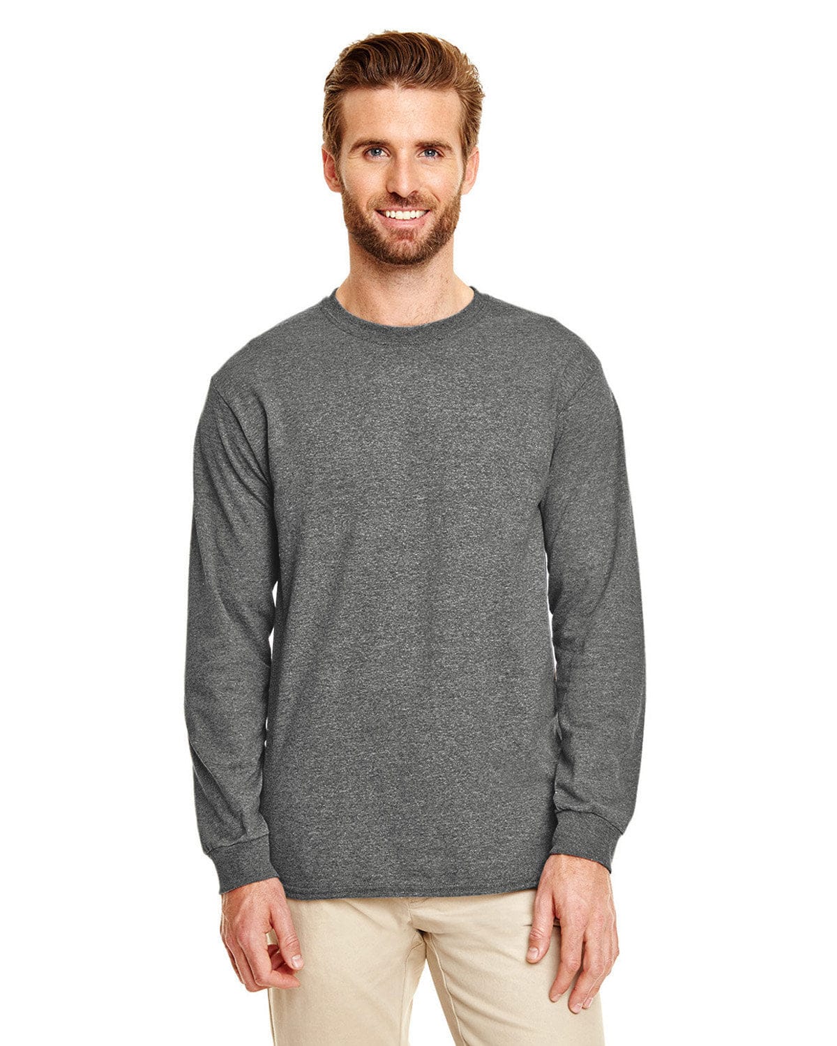 Gildan G840 DryBlend 50 Cotton/50 Poly Long Sleeve T-Shirt in Graphite Heather