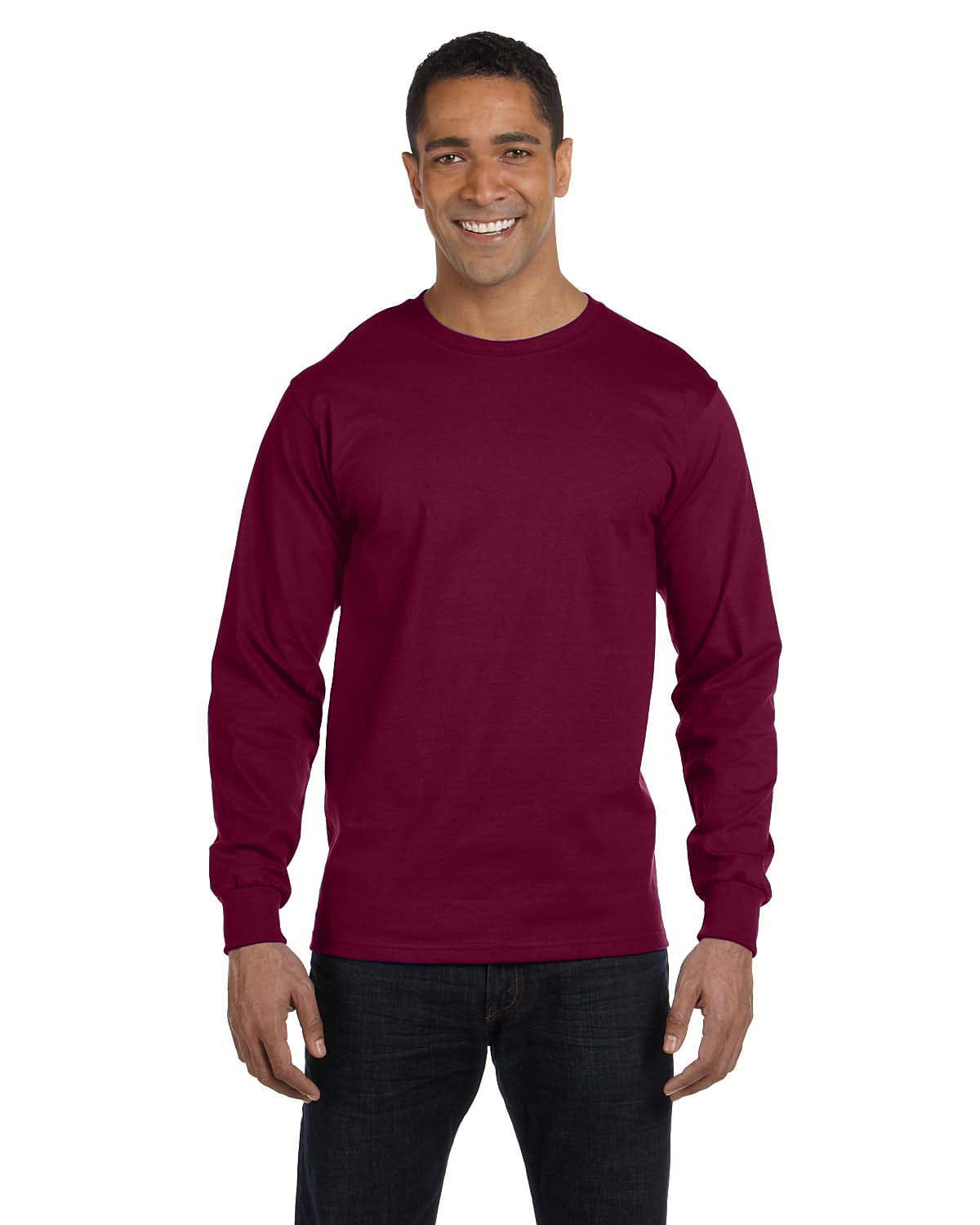 Gildan G840 DryBlend 50 Cotton/50 Poly Long Sleeve T-Shirt in Maroon