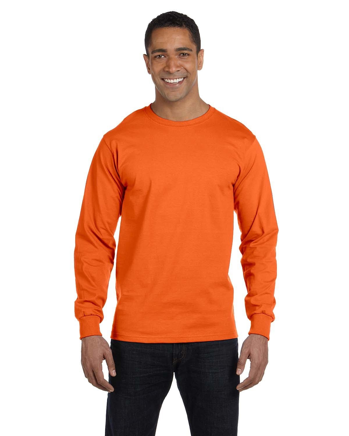 Gildan G840 DryBlend 50 Cotton/50 Poly Long Sleeve T-Shirt in Orange