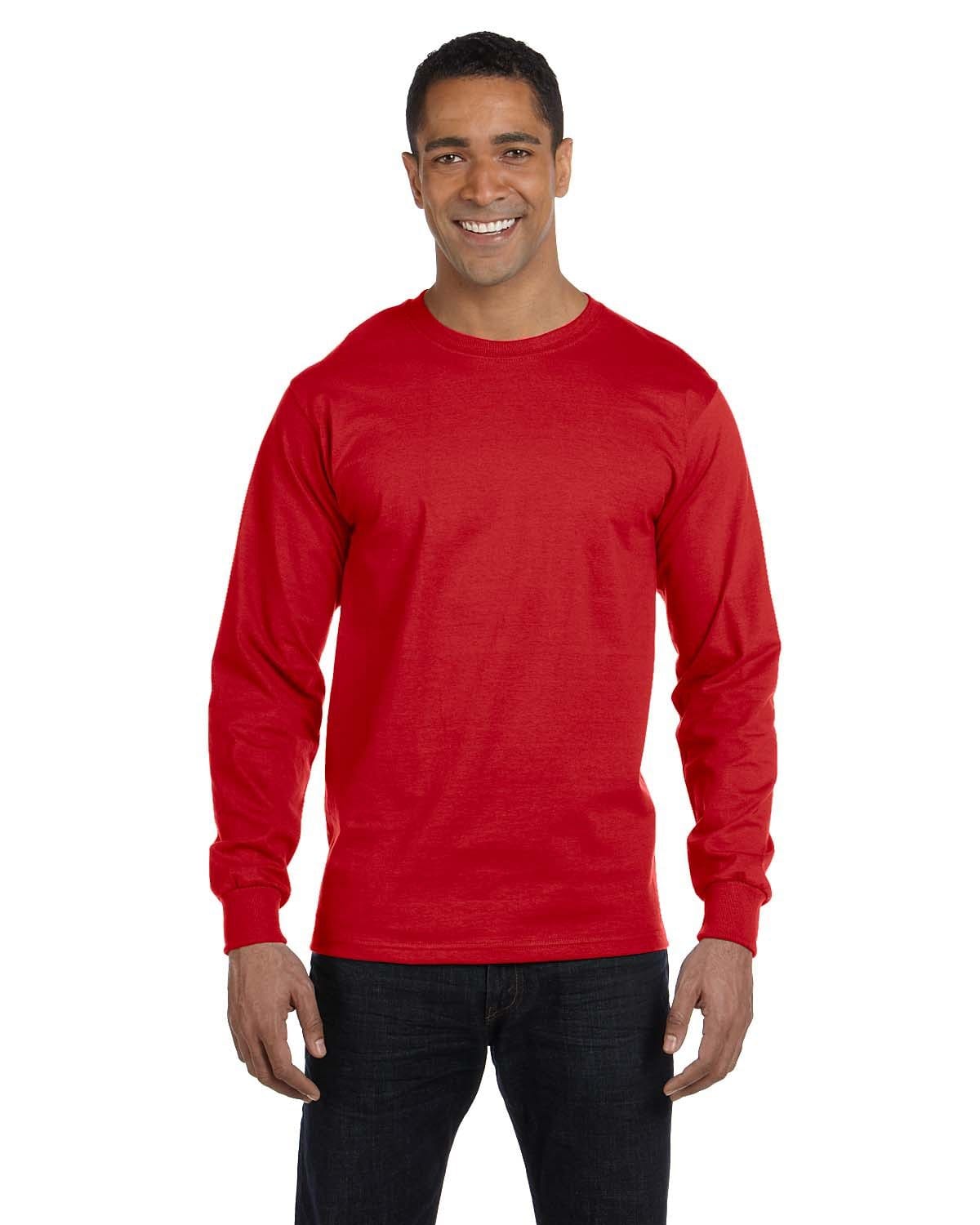 Gildan G840 DryBlend 50 Cotton/50 Poly Long Sleeve T-Shirt in Red