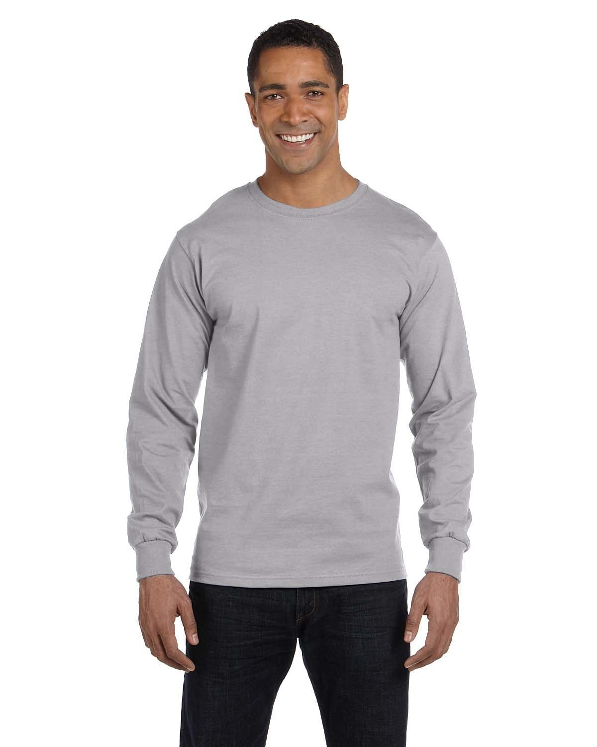 Gildan G840 DryBlend 50 Cotton/50 Poly Long Sleeve T-Shirt in Sport Grey