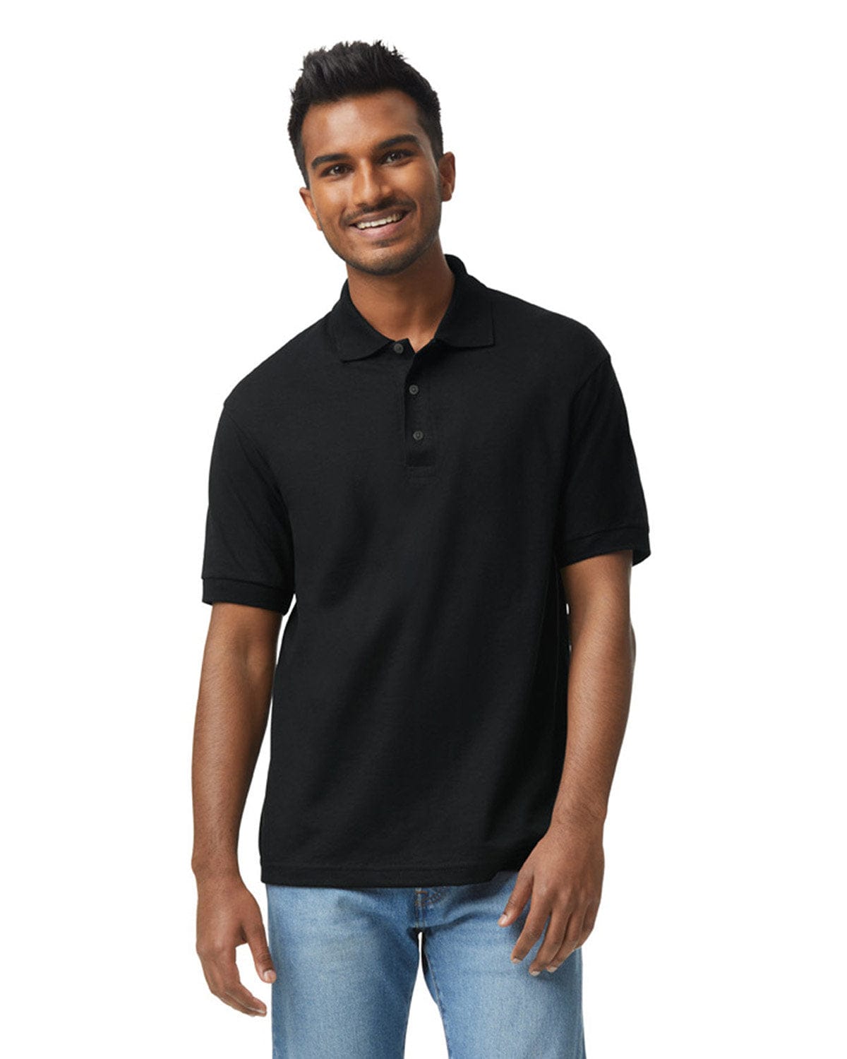 Gildan 8800 DryBlend Moisture-Wicking Jersey Knit Polo in Black