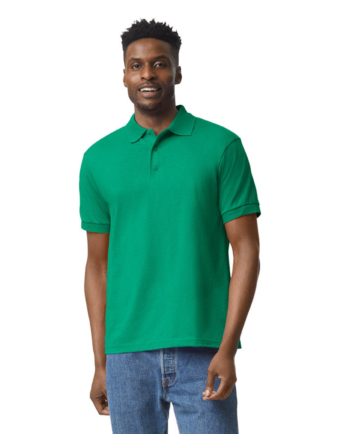 Gildan 8800 DryBlend Moisture-Wicking Jersey Knit Polo in Kelly Green