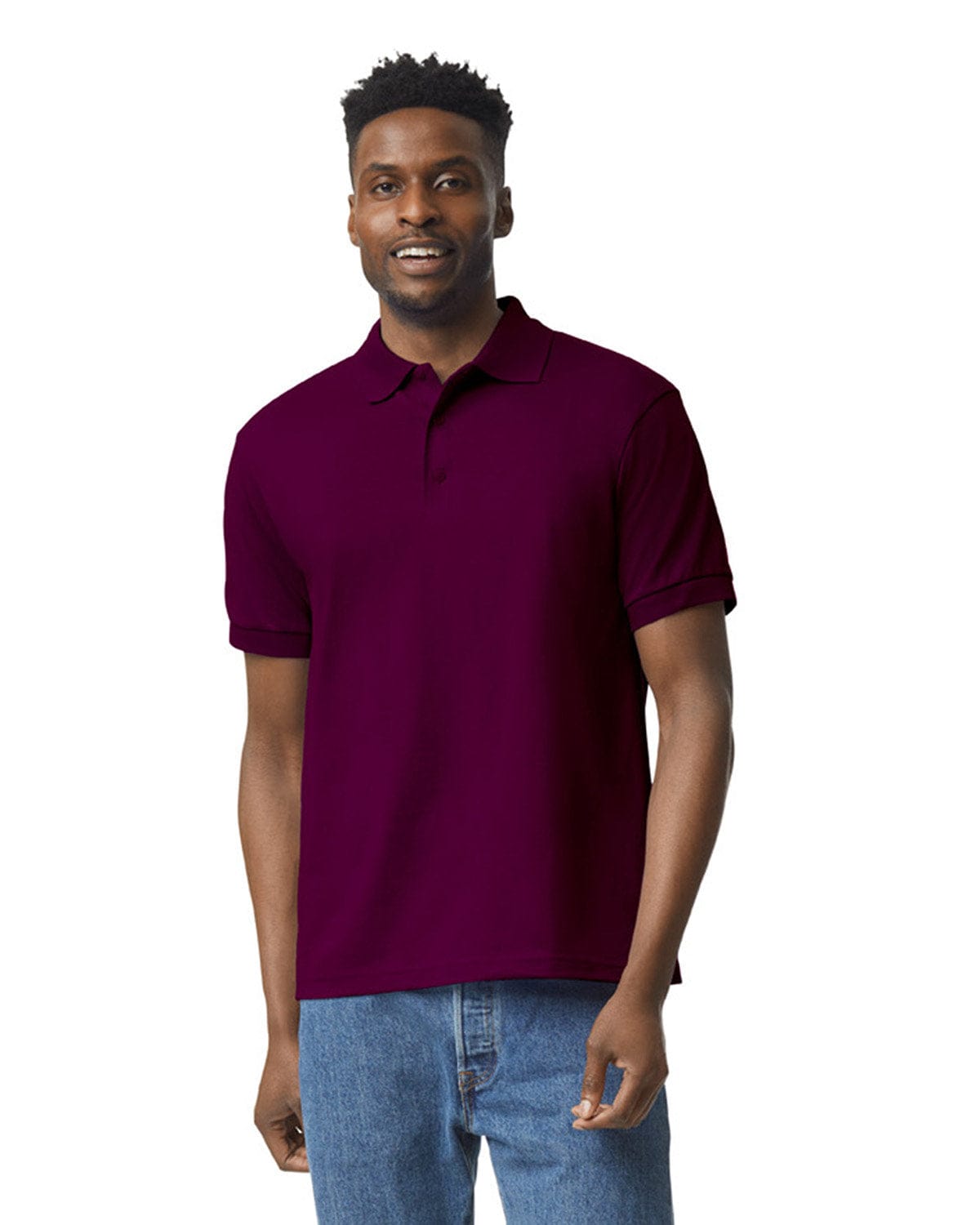 Gildan 8800 DryBlend Moisture-Wicking Jersey Knit Polo in Maroon