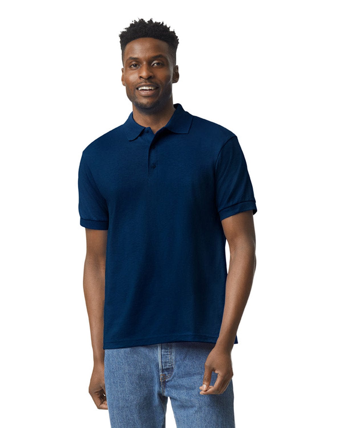 Gildan 8800 DryBlend Moisture-Wicking Jersey Knit Polo in Navy
