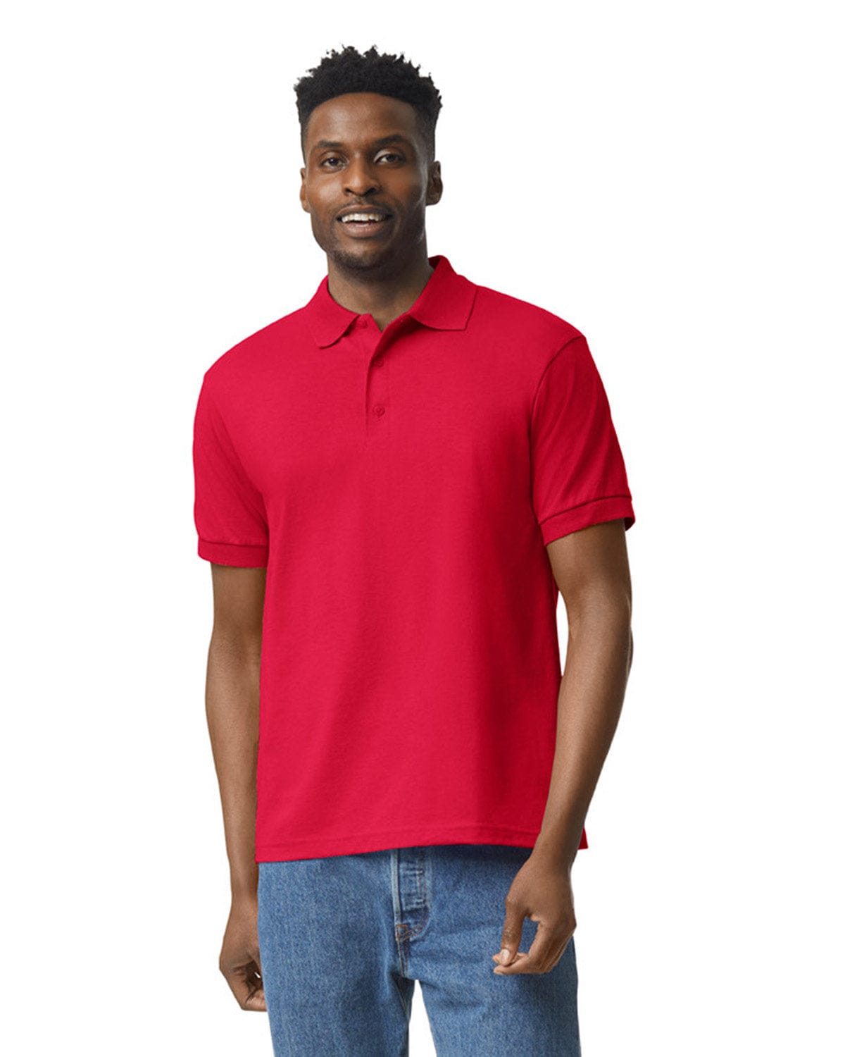 Gildan 8800 DryBlend Moisture-Wicking Jersey Knit Polo in Red