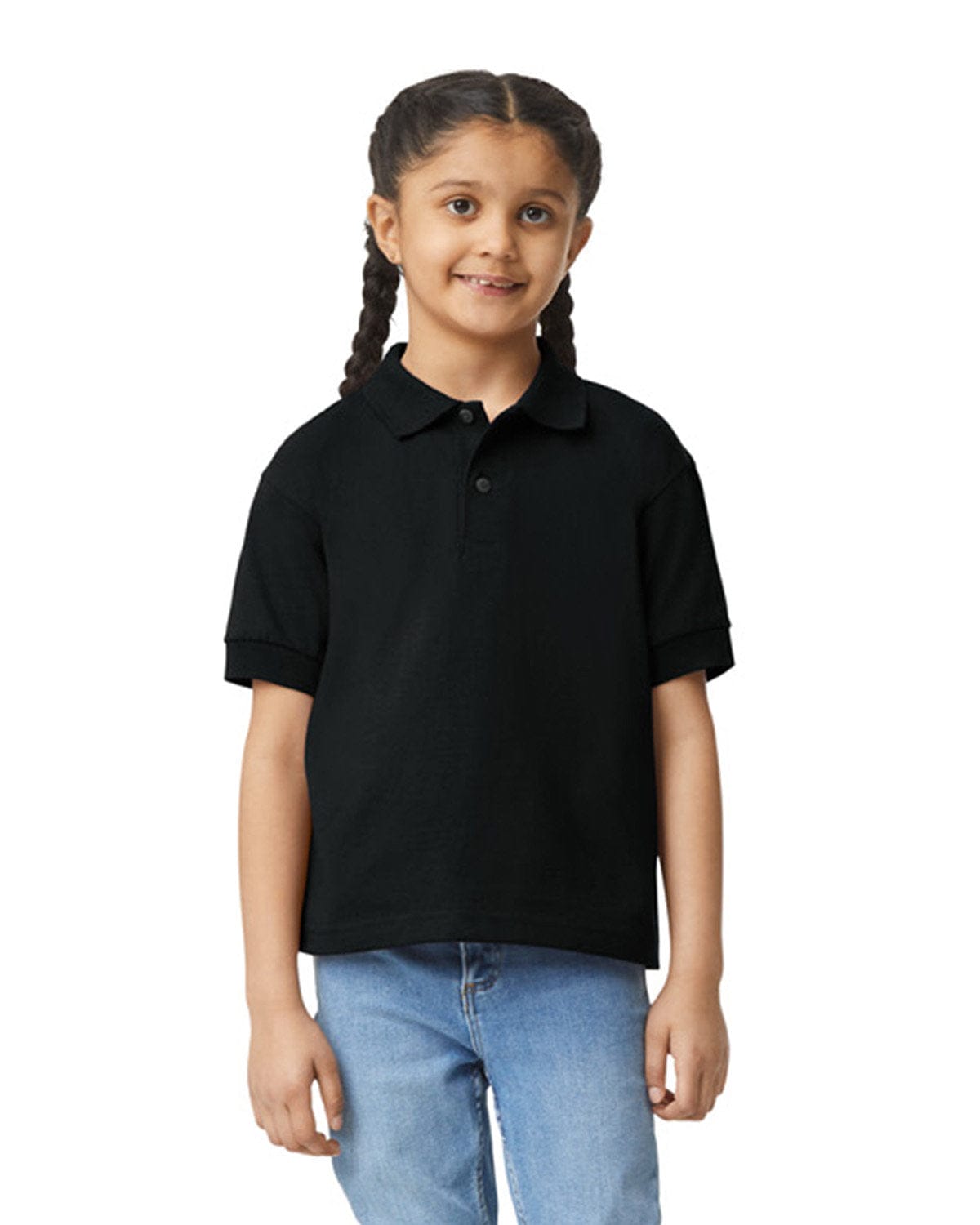 Gildan G880B Youth DryBlend 6-Ounce Jersey Knit Sport Shirt in Black