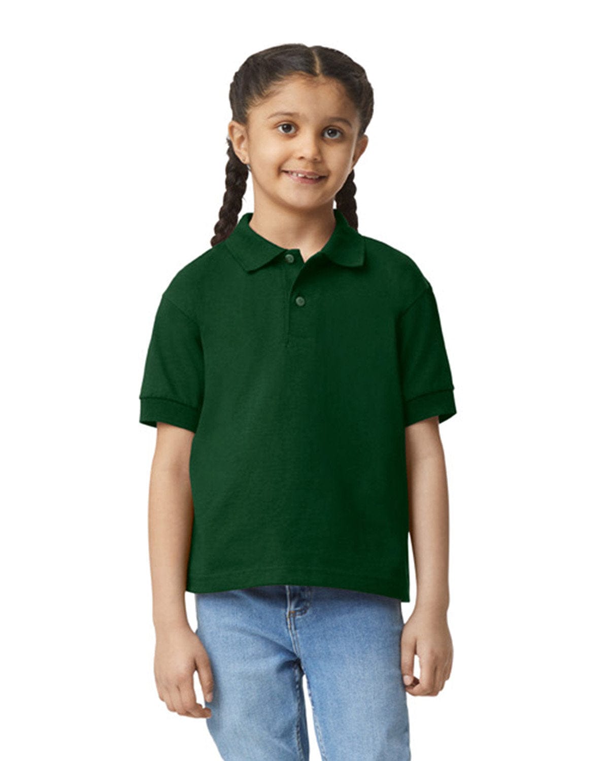 Gildan G880B Youth DryBlend 6-Ounce Jersey Knit Sport Shirt in Forest Green