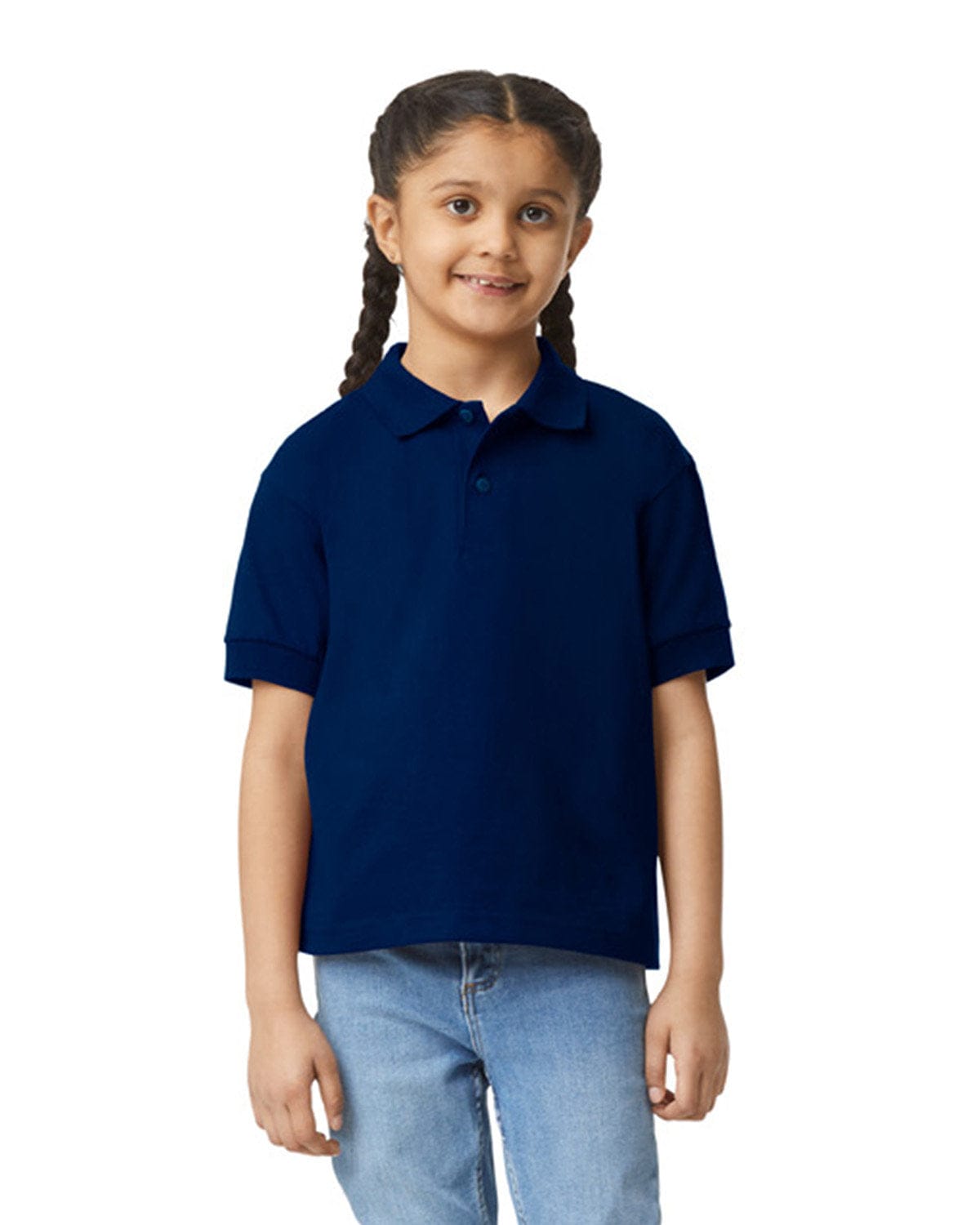 Gildan G880B Youth DryBlend 6-Ounce Jersey Knit Sport Shirt in Navy