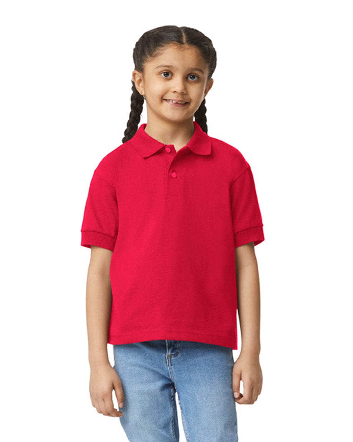 Gildan G880B Youth DryBlend 6-Ounce Jersey Knit Sport Shirt in Red