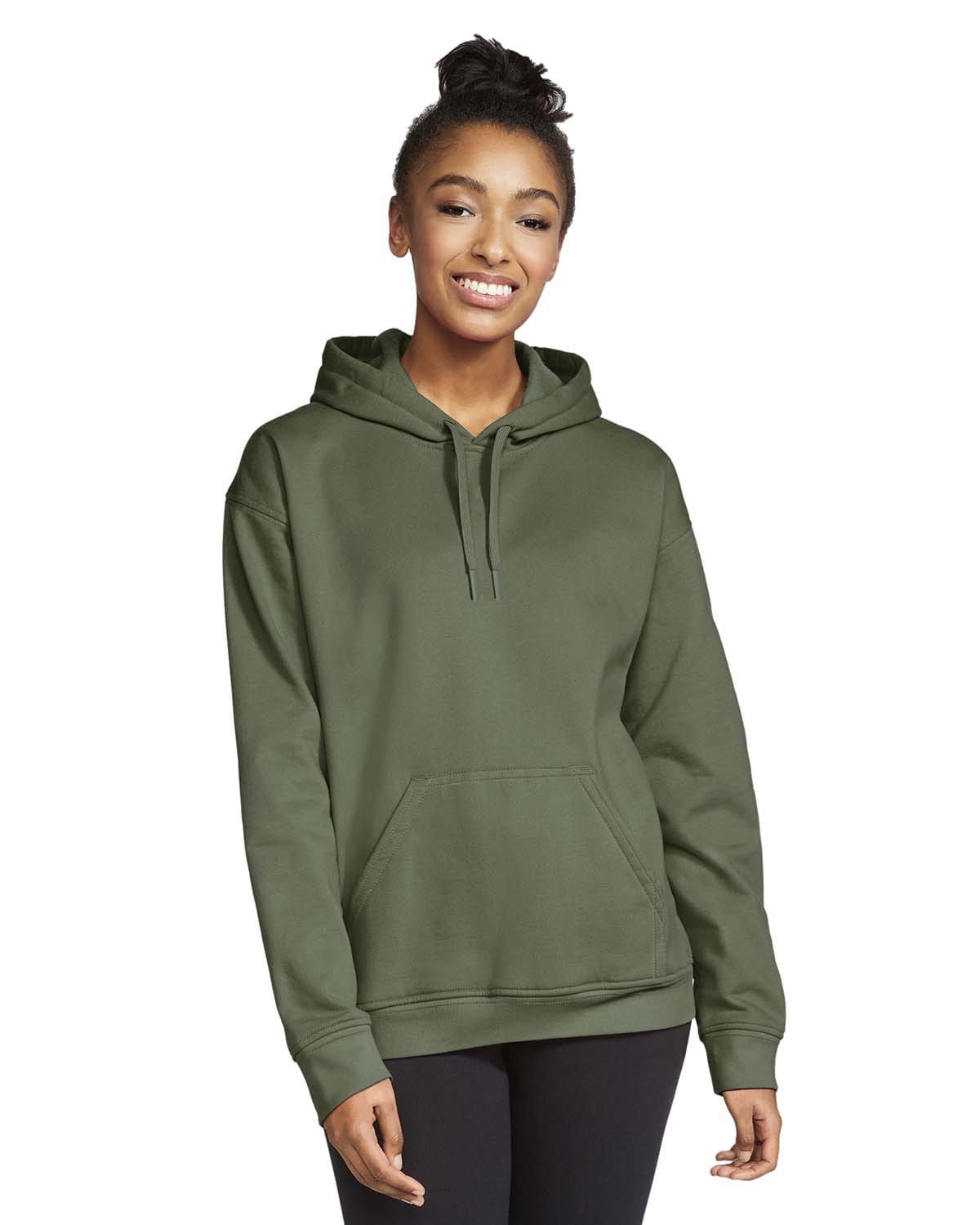 Gildan SF500 Adult Softstyle Fleece Pullover Hooded Sweatshirt, Basic Colors in 
