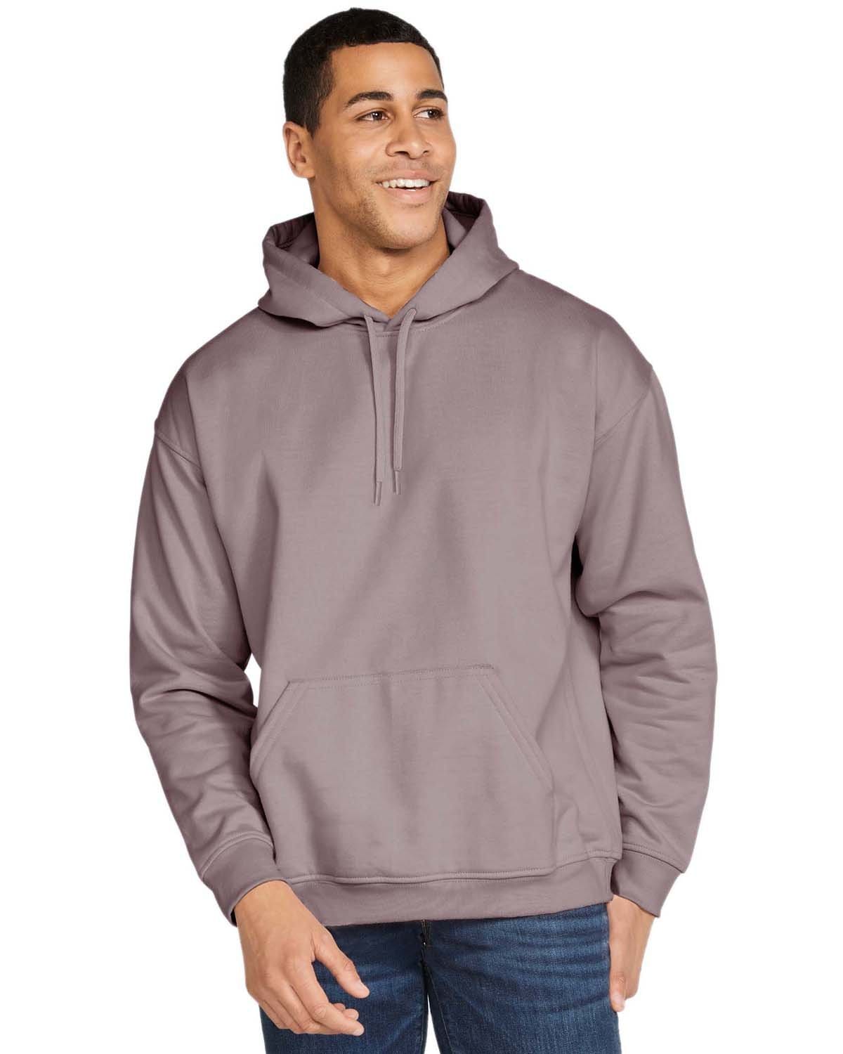 Gildan SF500 Adult Softstyle Fleece Pullover Hooded Sweatshirt, Basic Colors in Paragon