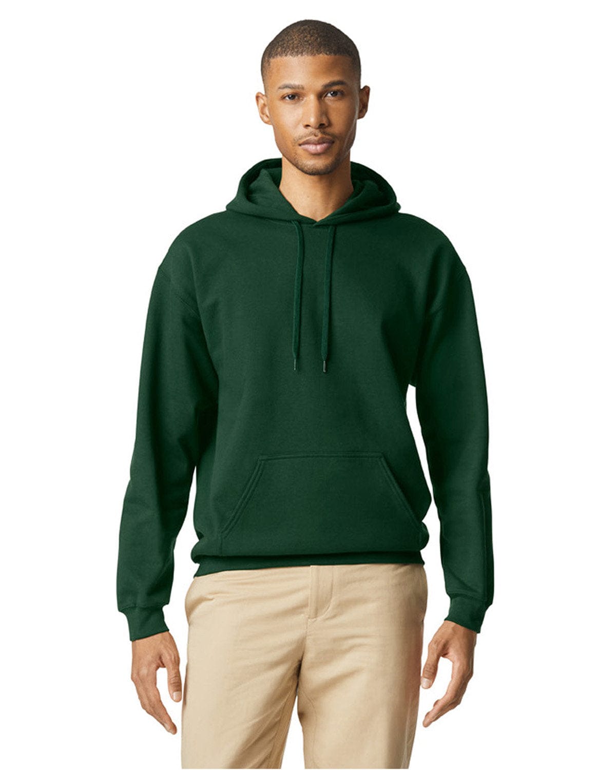 Gildan SF500 Adult Softstyle Fleece Pullover Hooded Sweatshirt in Forest Green