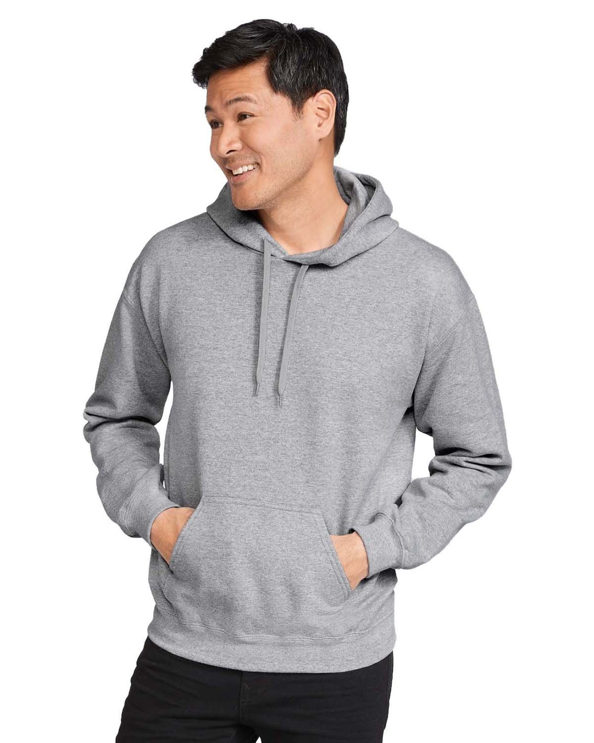 Gildan SF500 Adult Softstyle Fleece Pullover Hooded Sweatshirt in Rs Sport Grey