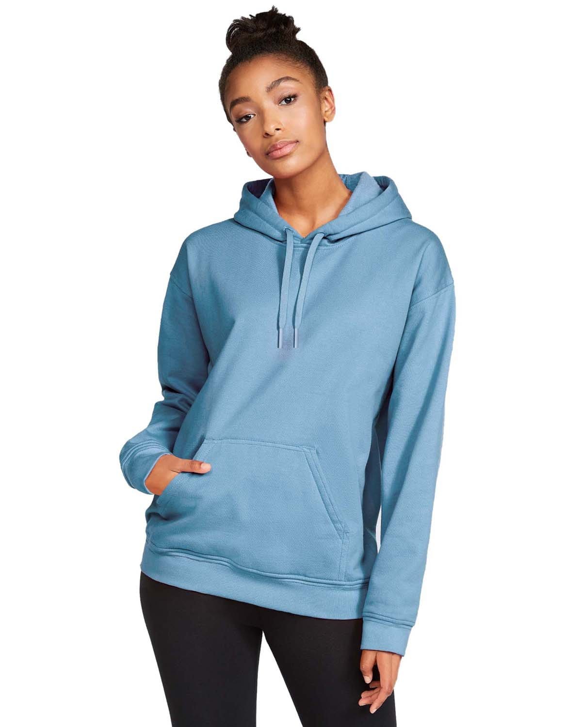 Gildan SF500 Adult Softstyle Fleece Pullover Hooded Sweatshirt in Stone Blue