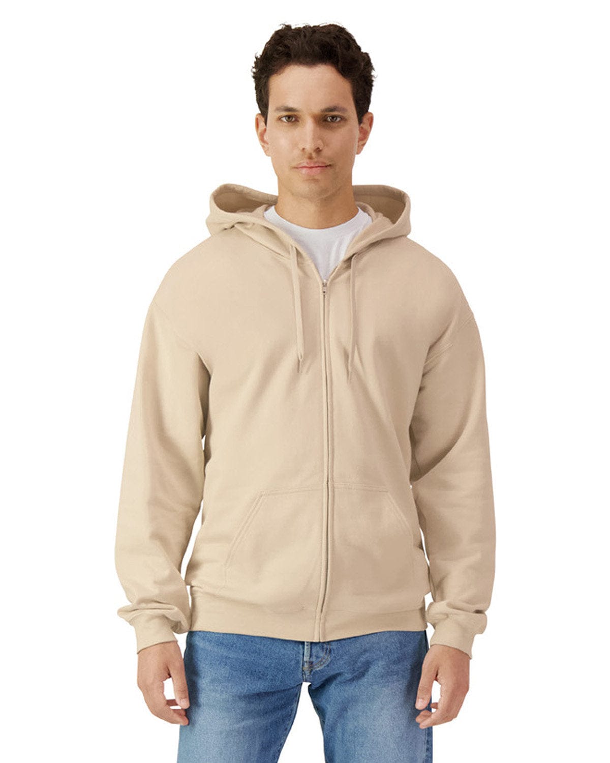 Gildan SF600 Unisex Softstyle Fleece Hooded Sweatshirt in Sand